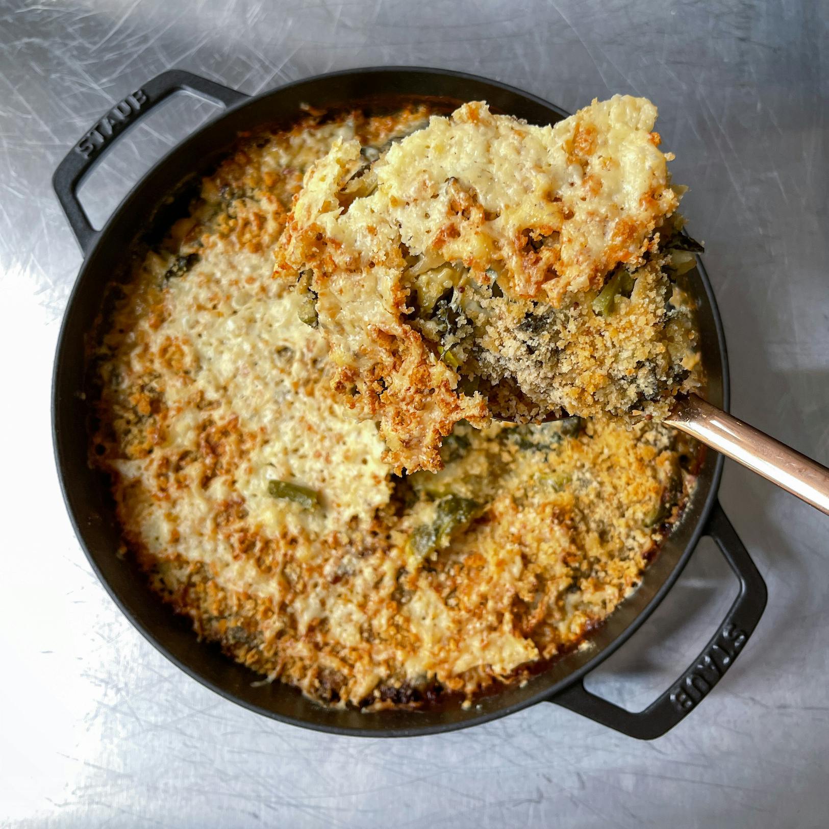 Sprout and Cheddar Gratin