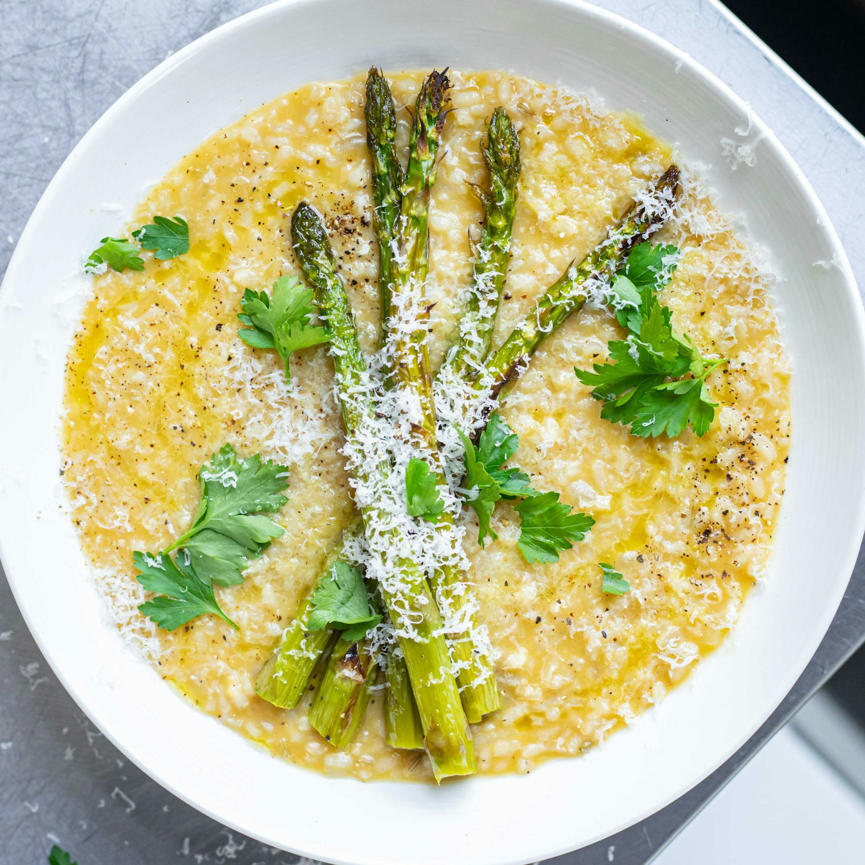 Charred Asparagus Risotto