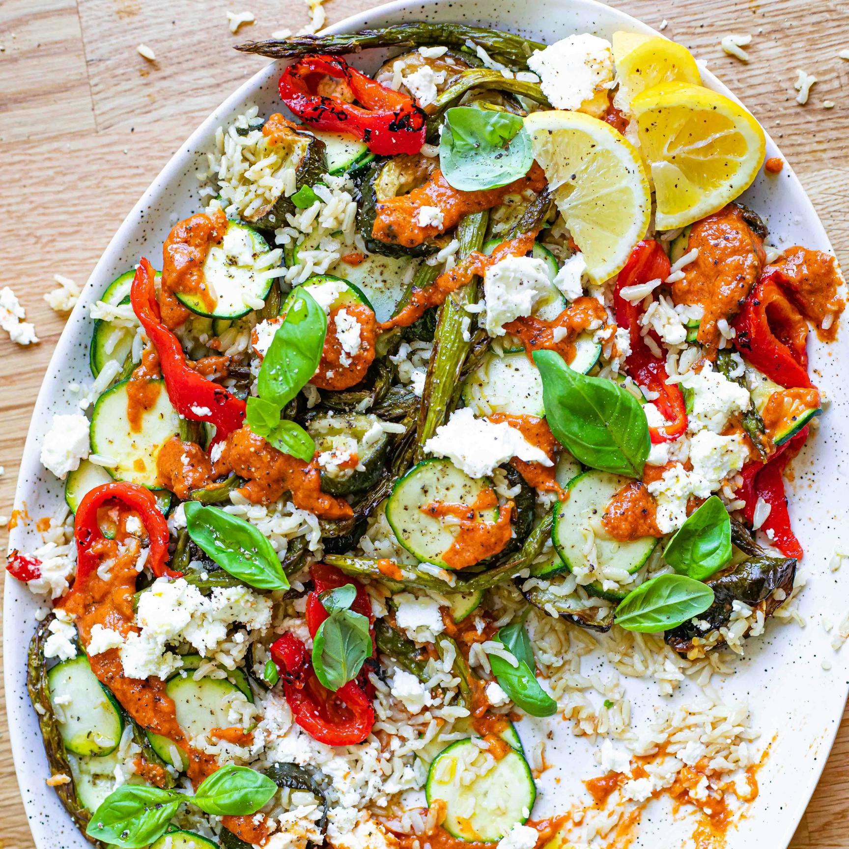 Courgette Red Pepper Rice Salad