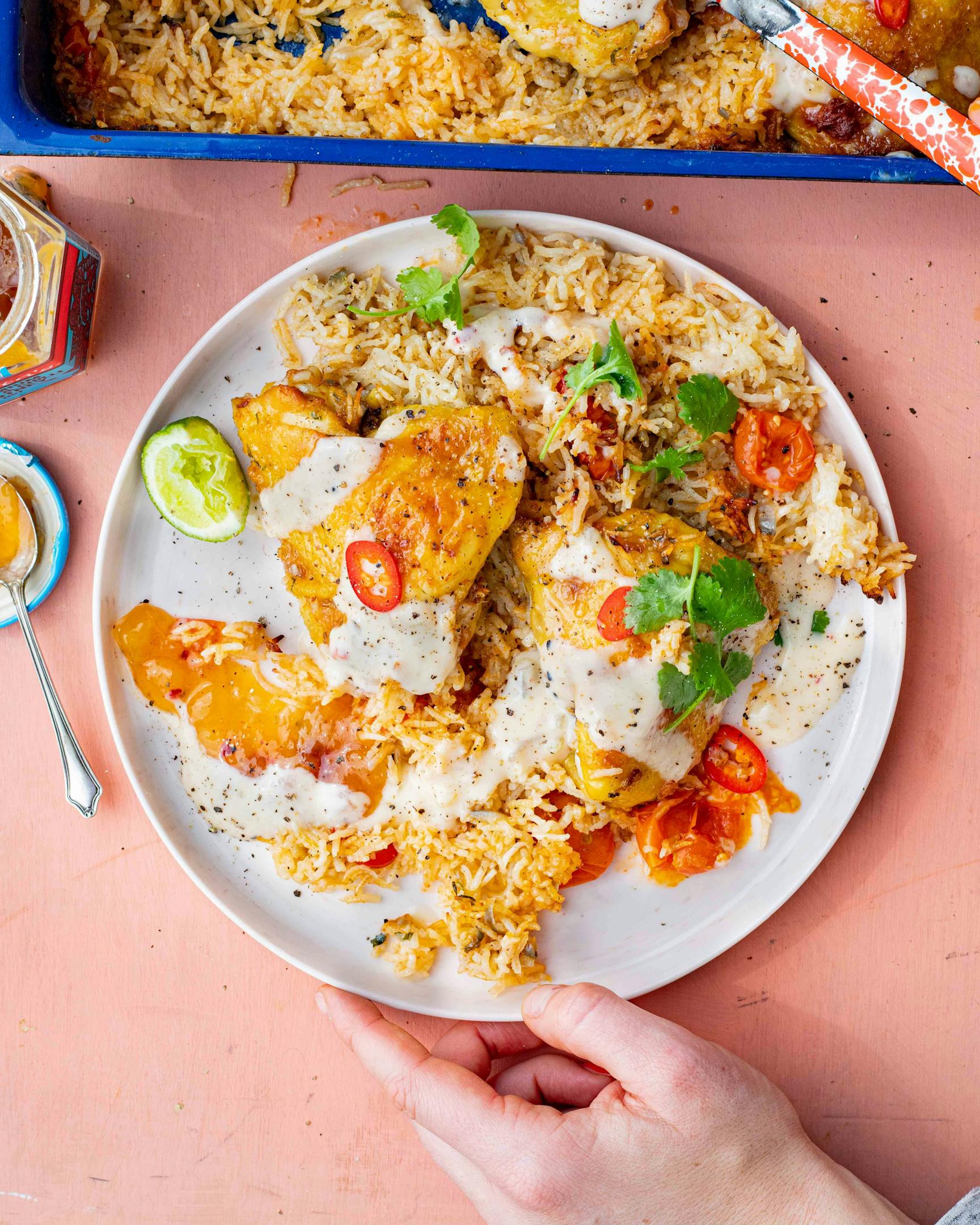 Curry Chicken Rice Traybake