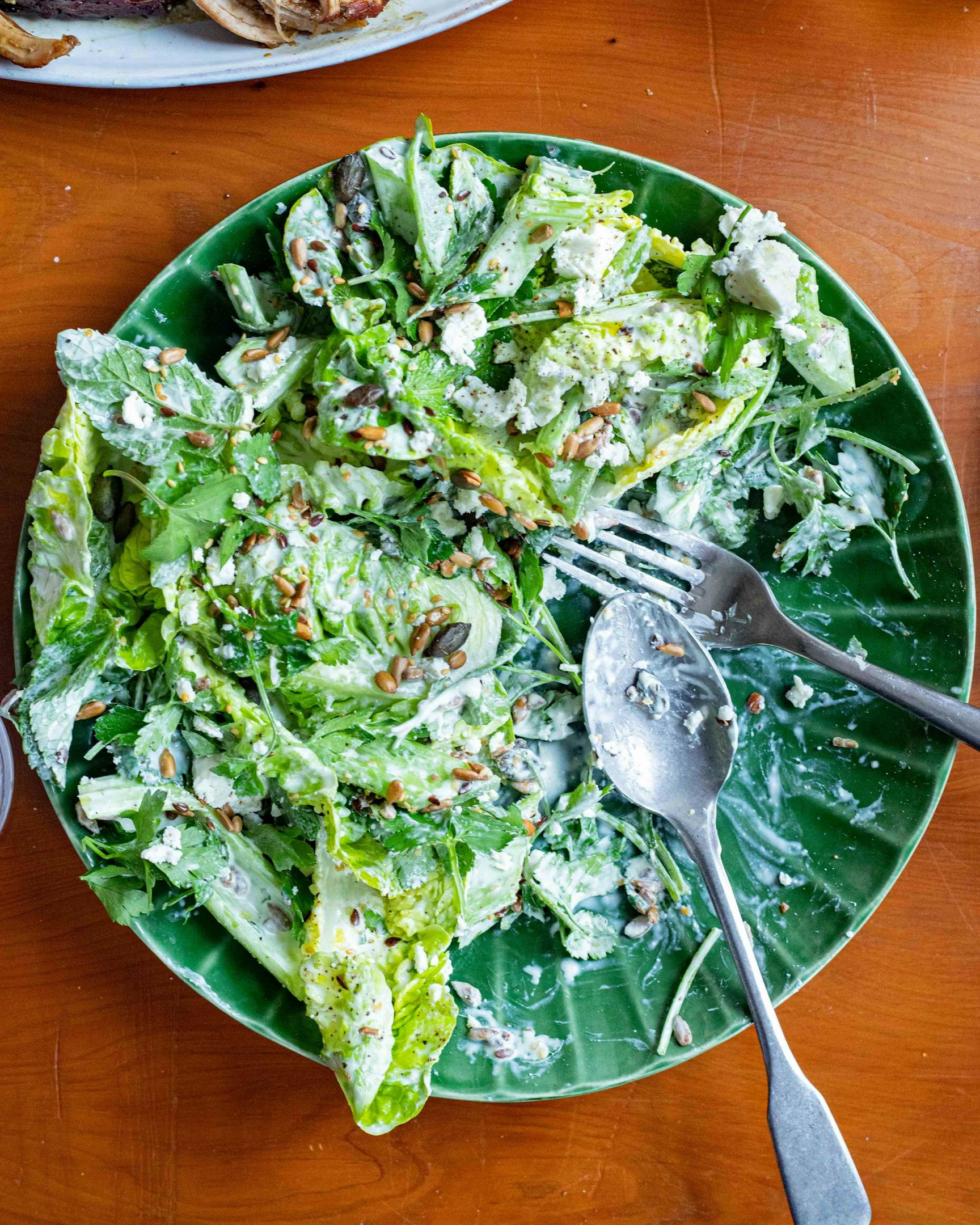 Chunky Herb Salad With Whipped Feta Dressing