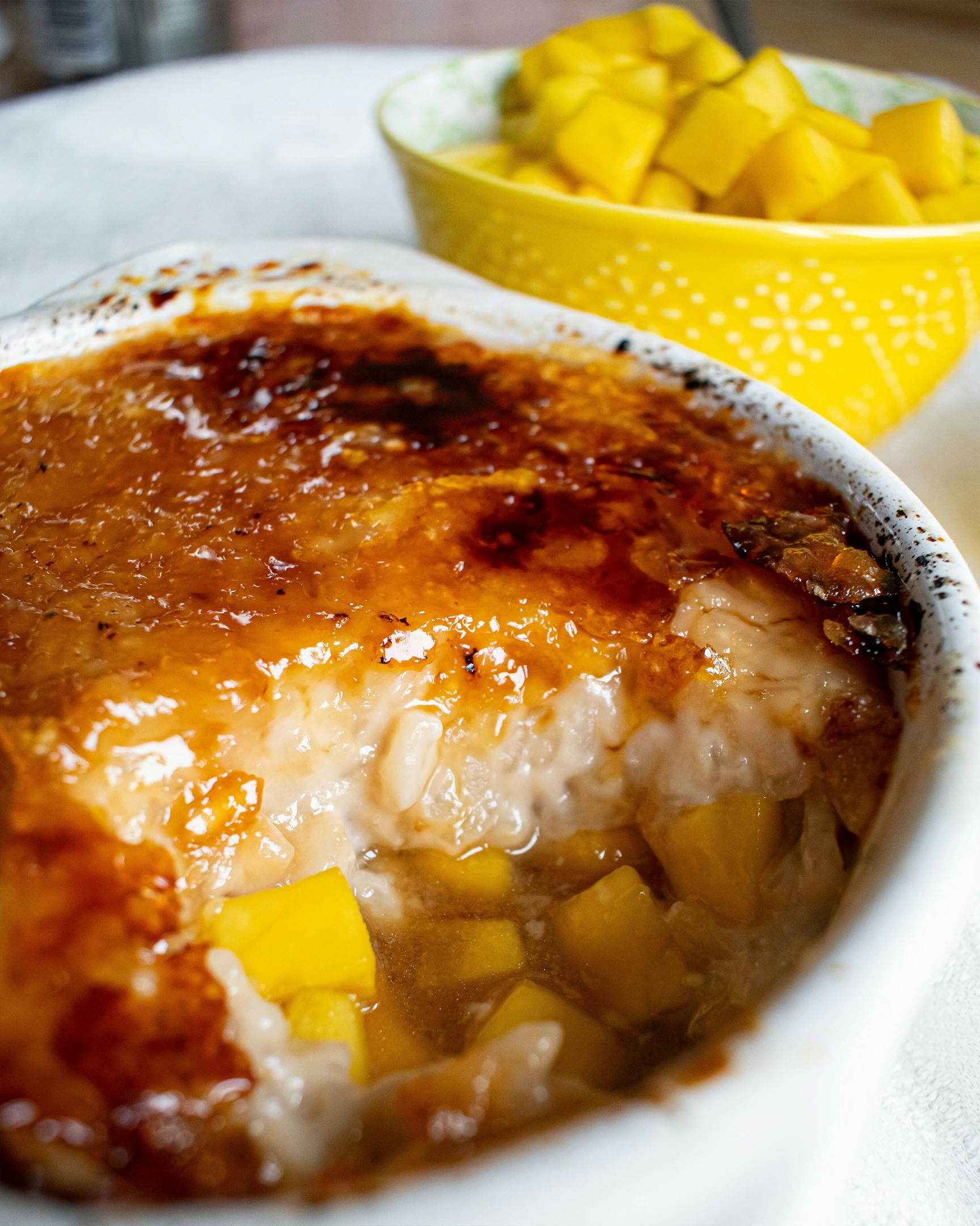 Sticky Coconut Rice Pudding with Mango and Lime