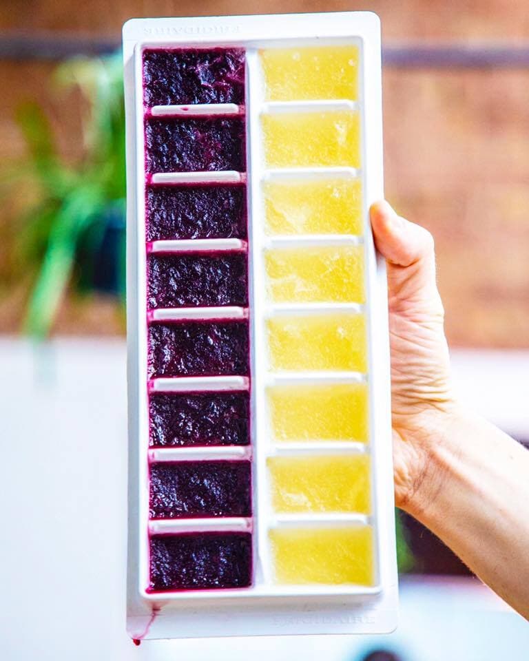 frozen ice cubes of wine
