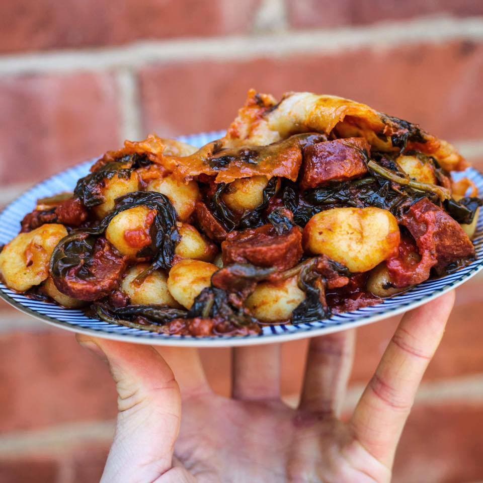 FLAVA IT Chorizo Spinach Gnocchi Bake