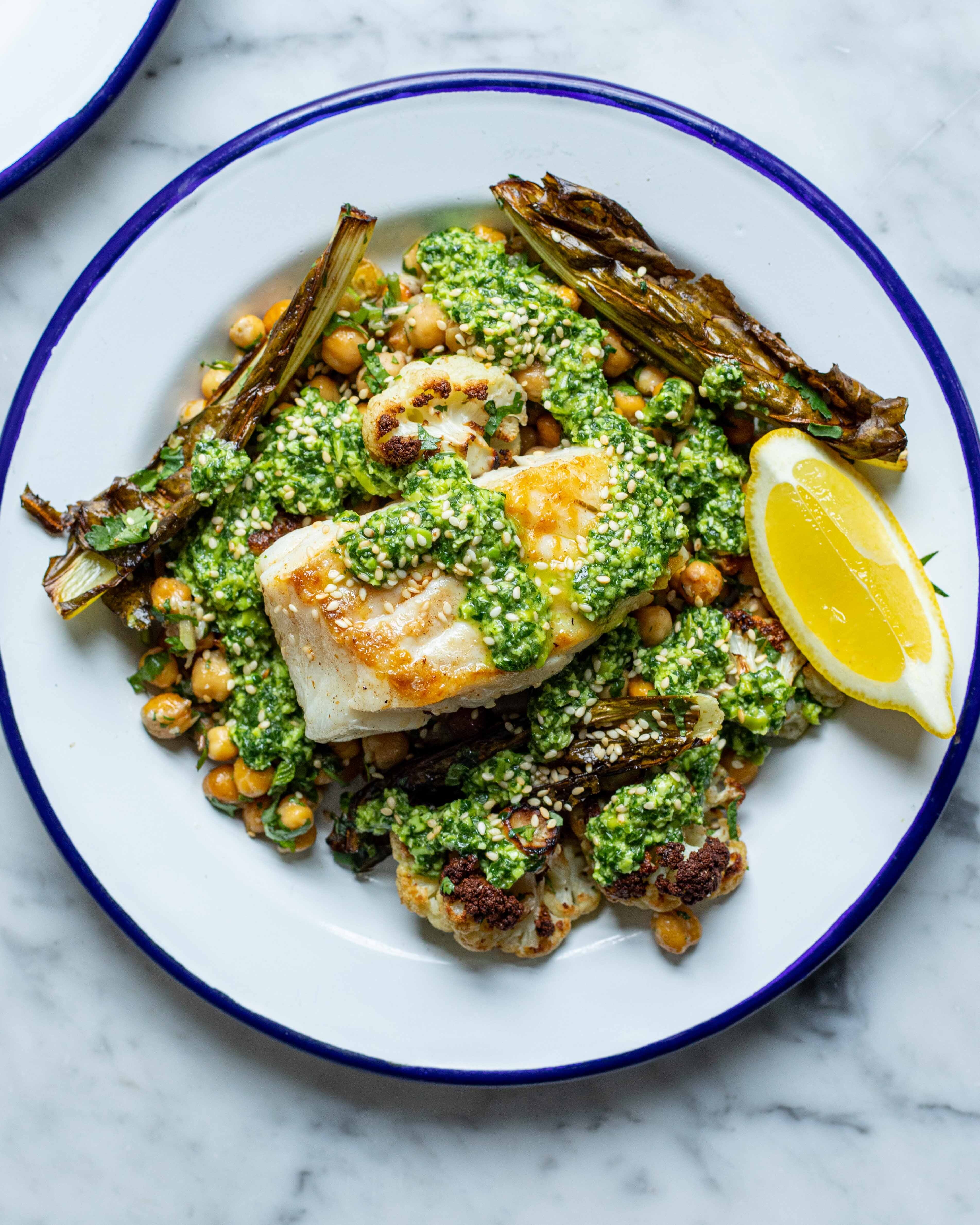 Flaky Cod With Coriander Salsa