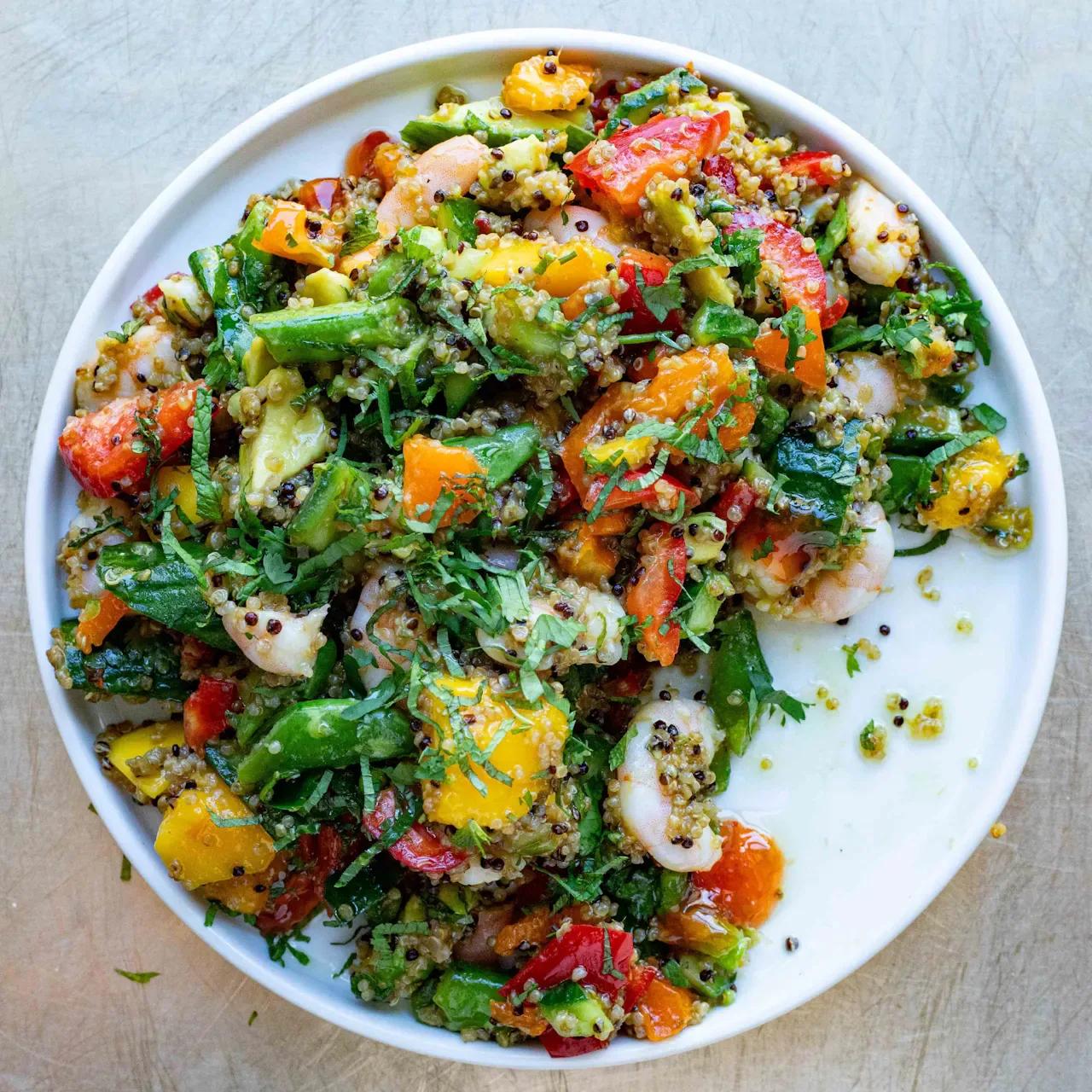 Prawn Pepper Chopped Salad Recipe