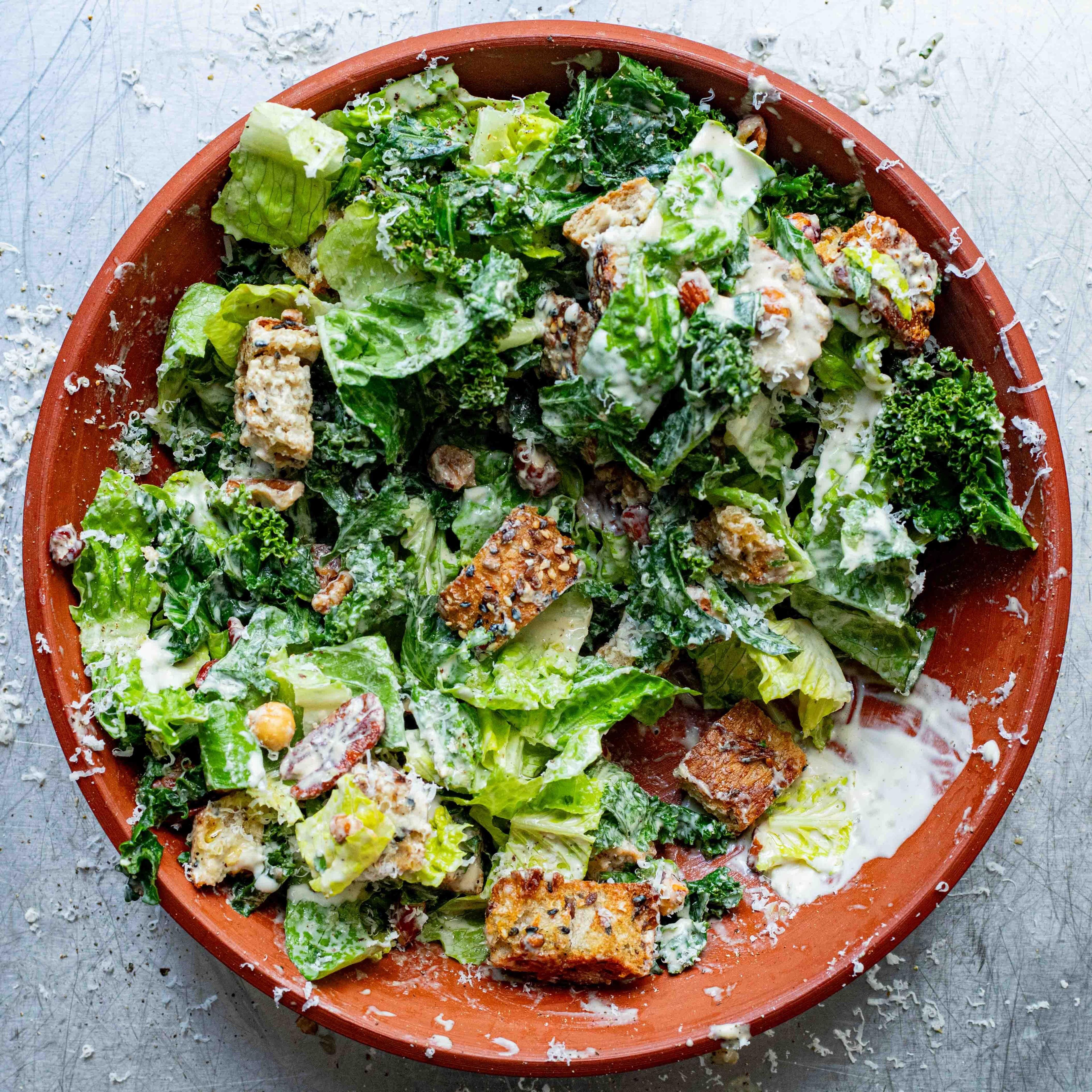 Winter Sorta Caesar With Garlic Croutons