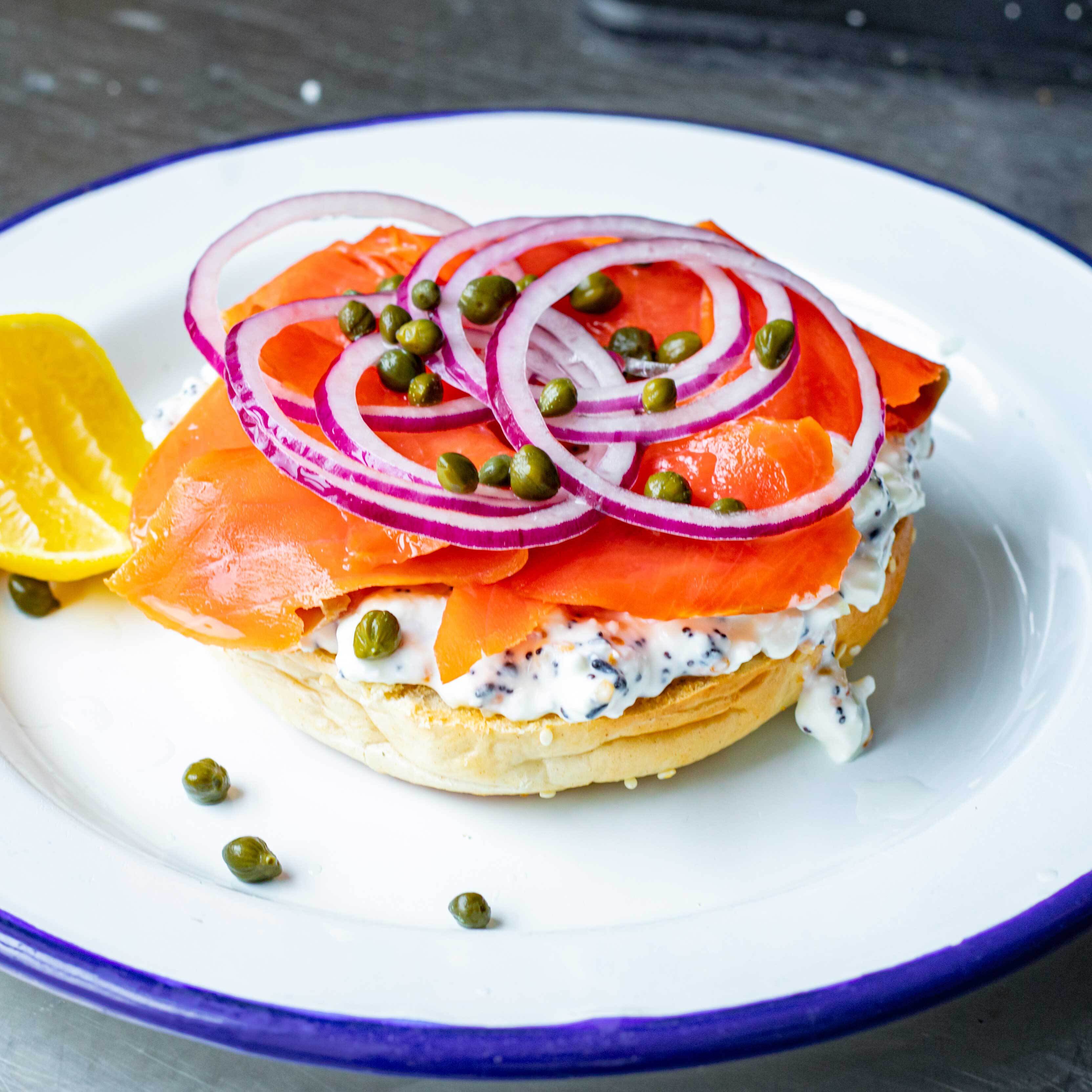 Everything Cottage Cheese Lox Bagel