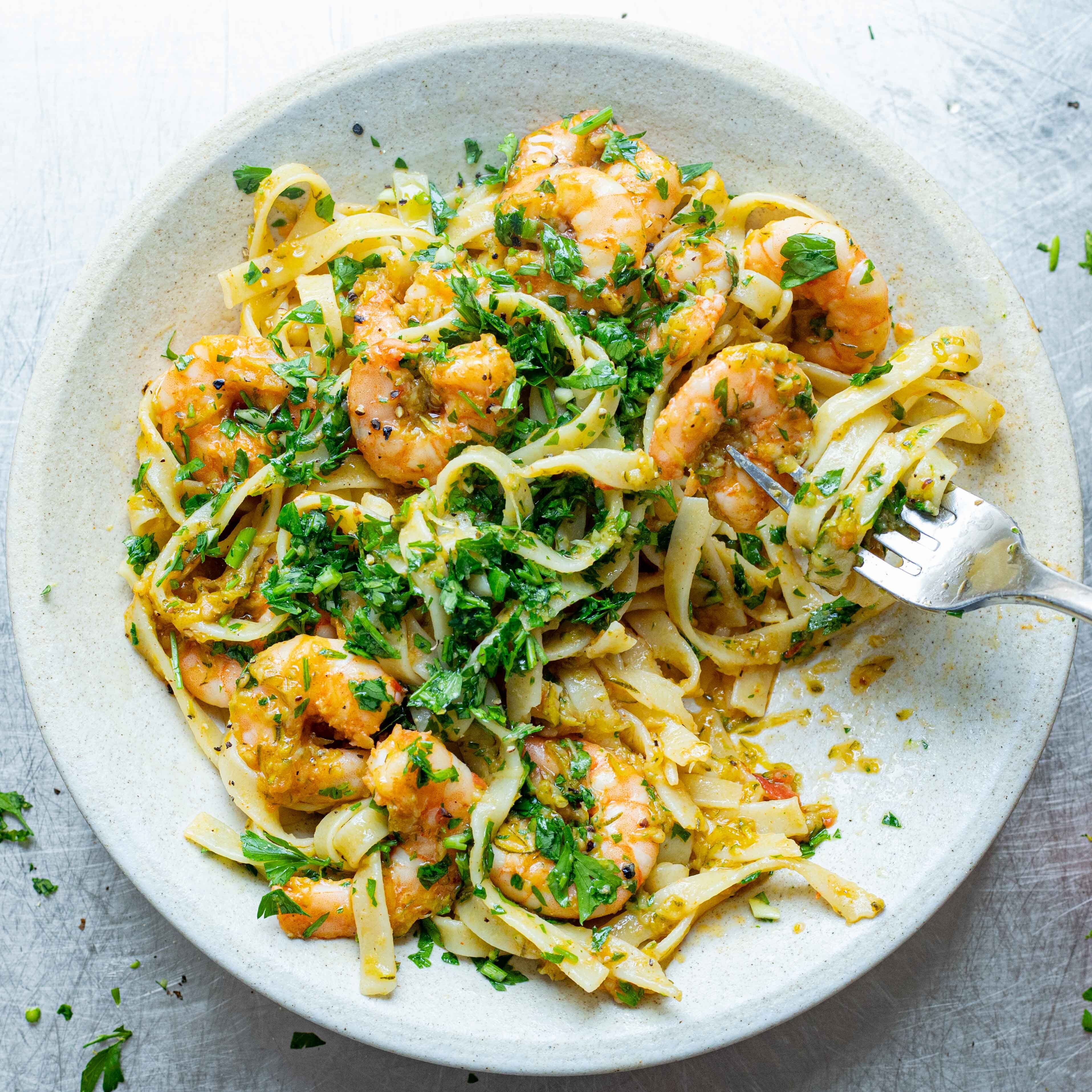 Prawn Courgette Tomato Tagliatelle