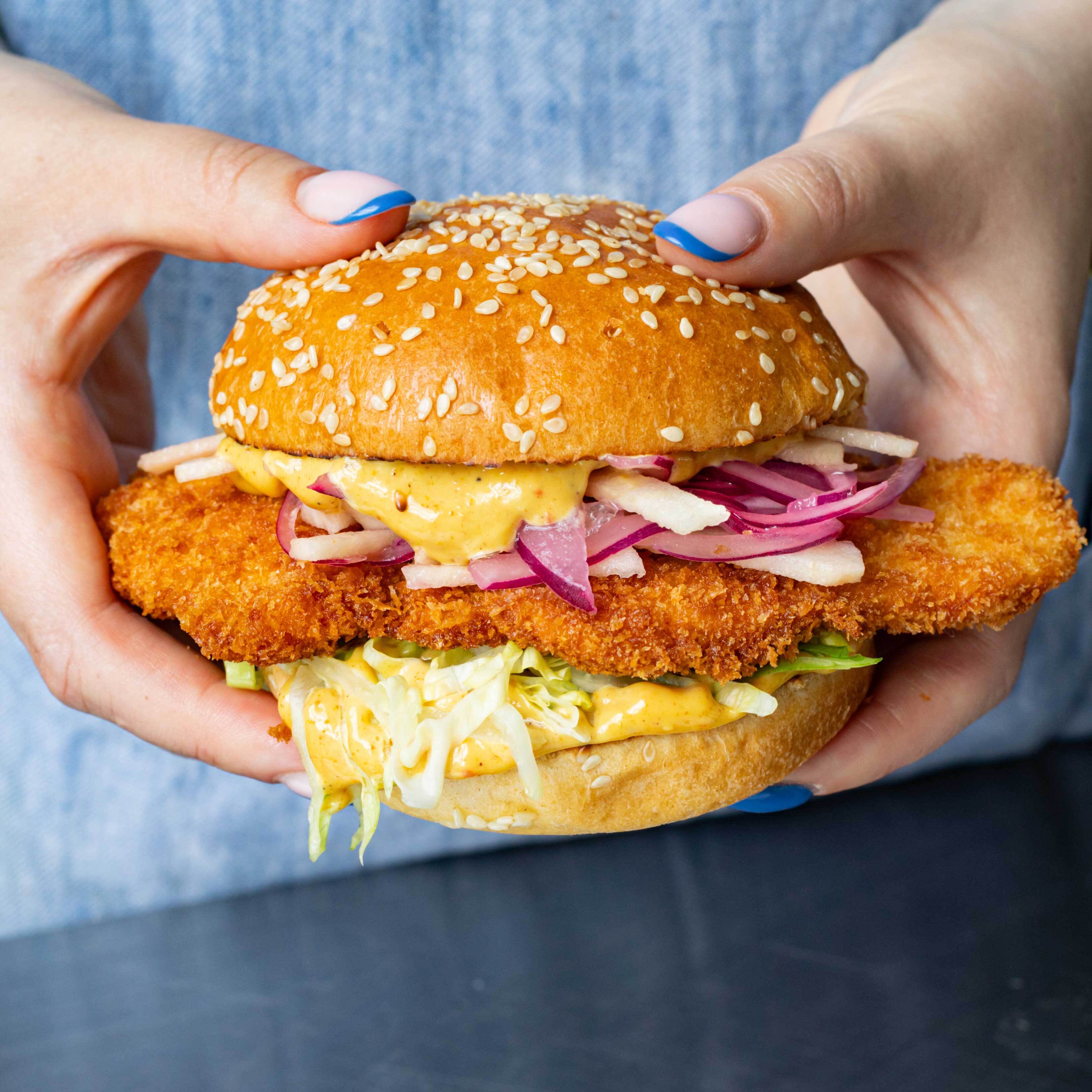 Coronation Chicken Schnitzel Sandwich