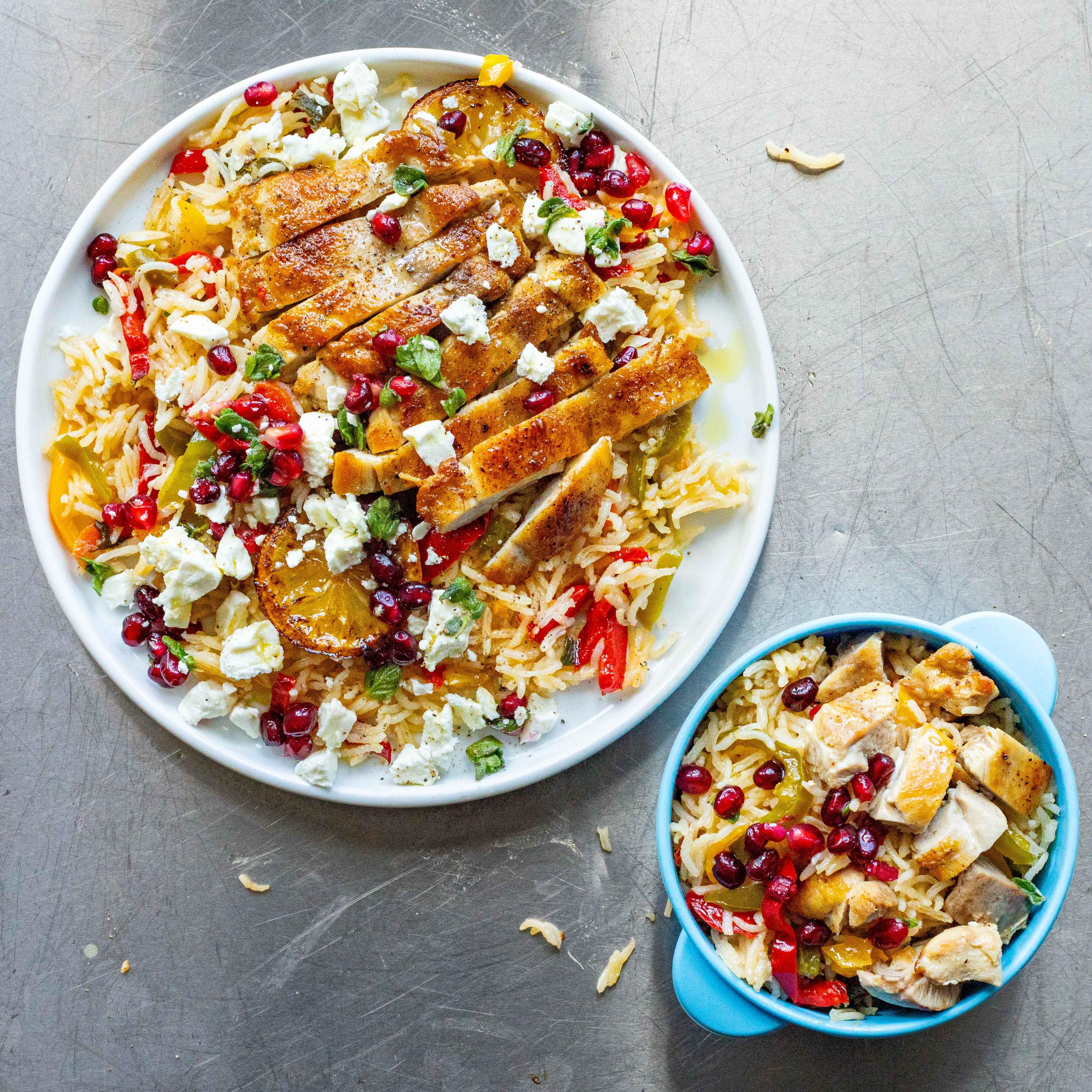 Lemony Chicken Pepper Rice Bake