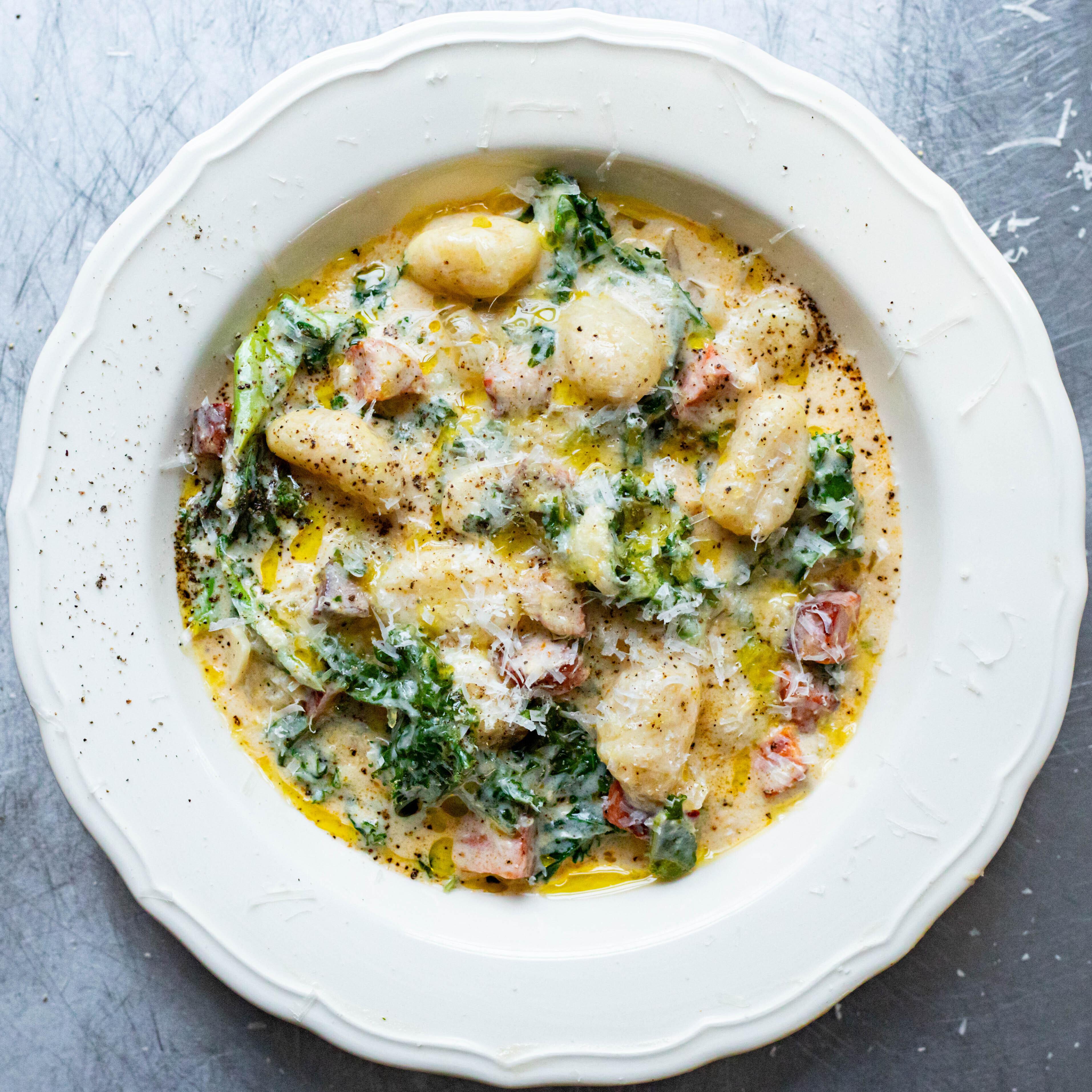 One Pan Chorizo Kale Gnocchi