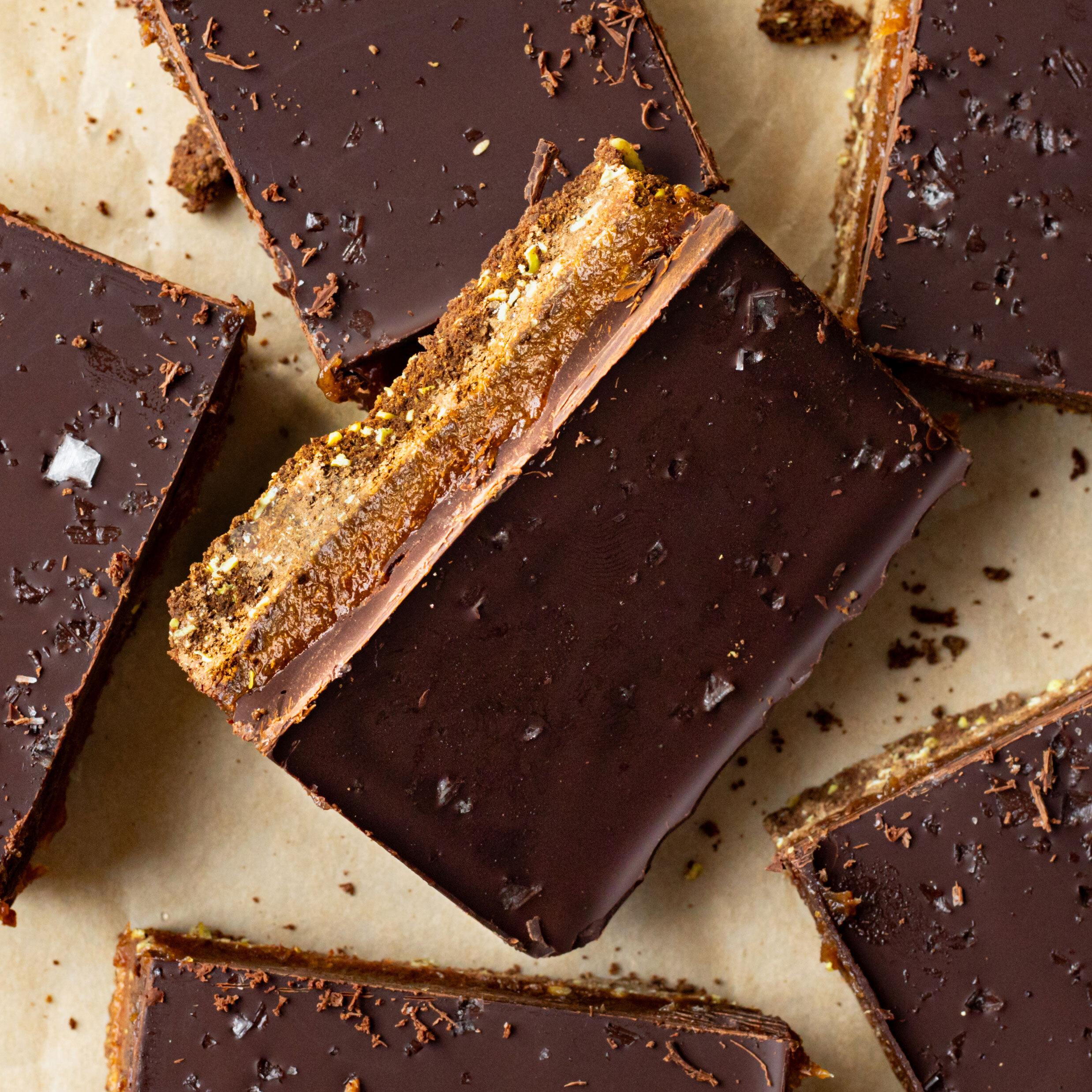 Chocolate Protein Millionaires Shortbread