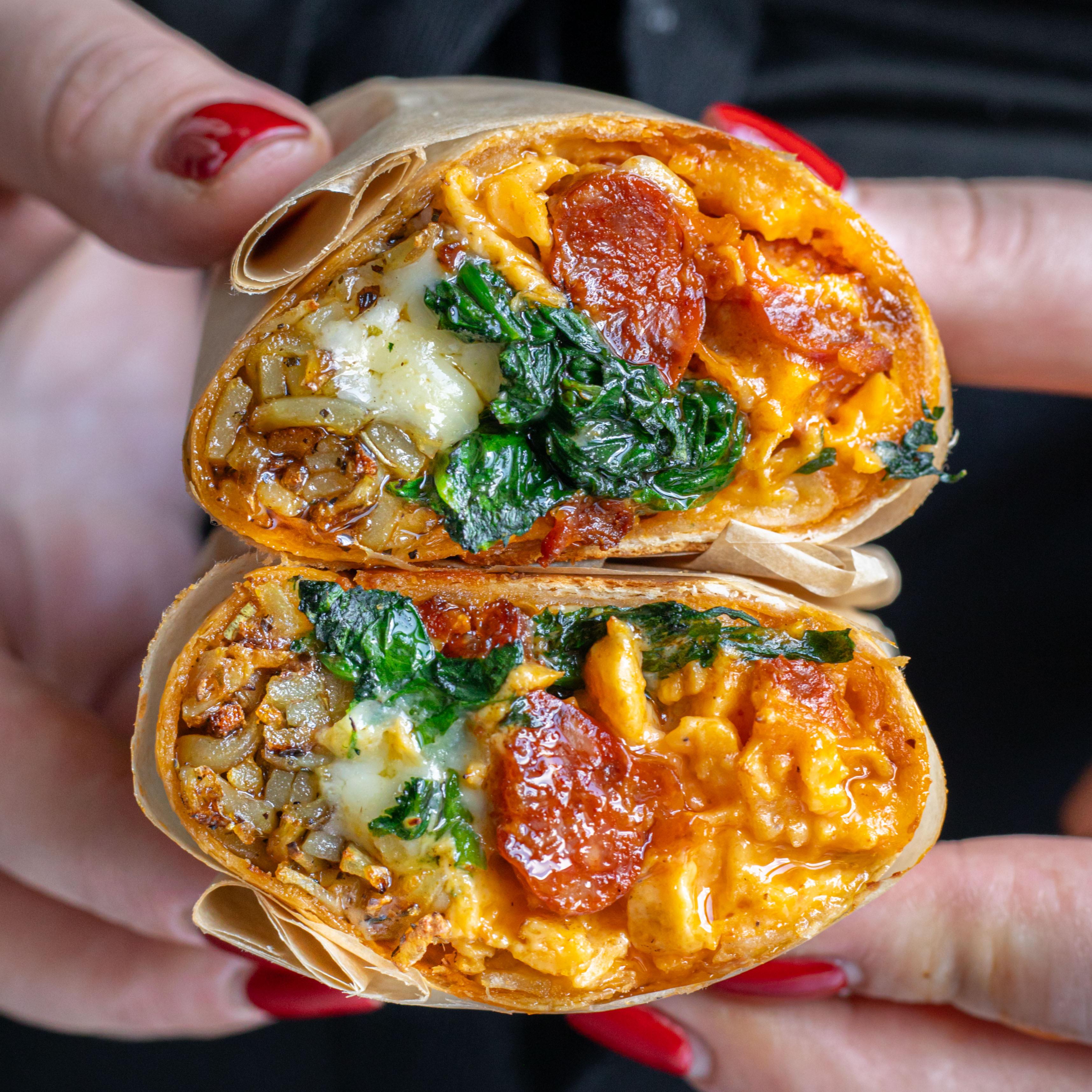 Cheesy Chorizo Breakfast Burritos