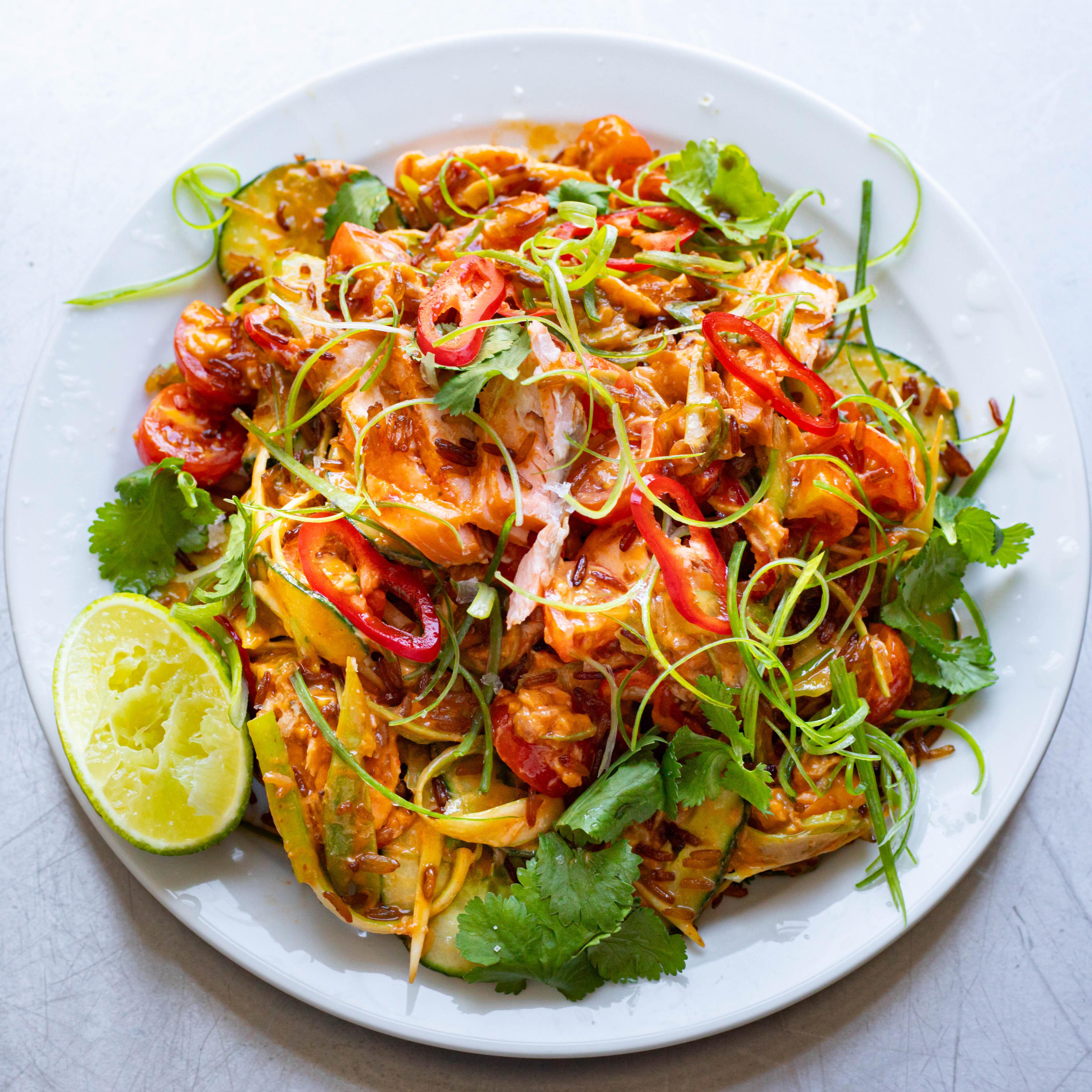Crispy Rice Smoked Salmon Salad