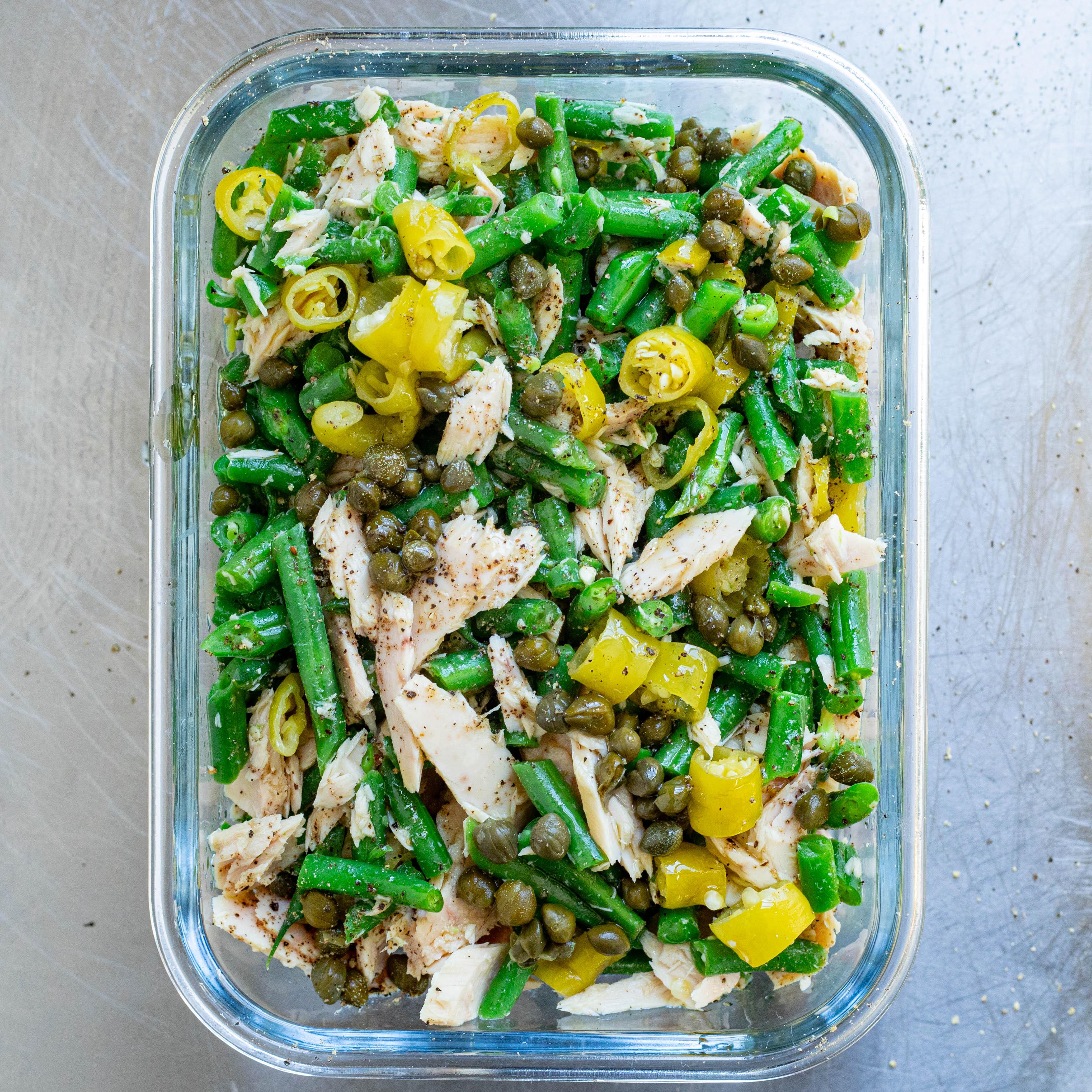 Lunch Box Tuna Green Bean Chopped Salad