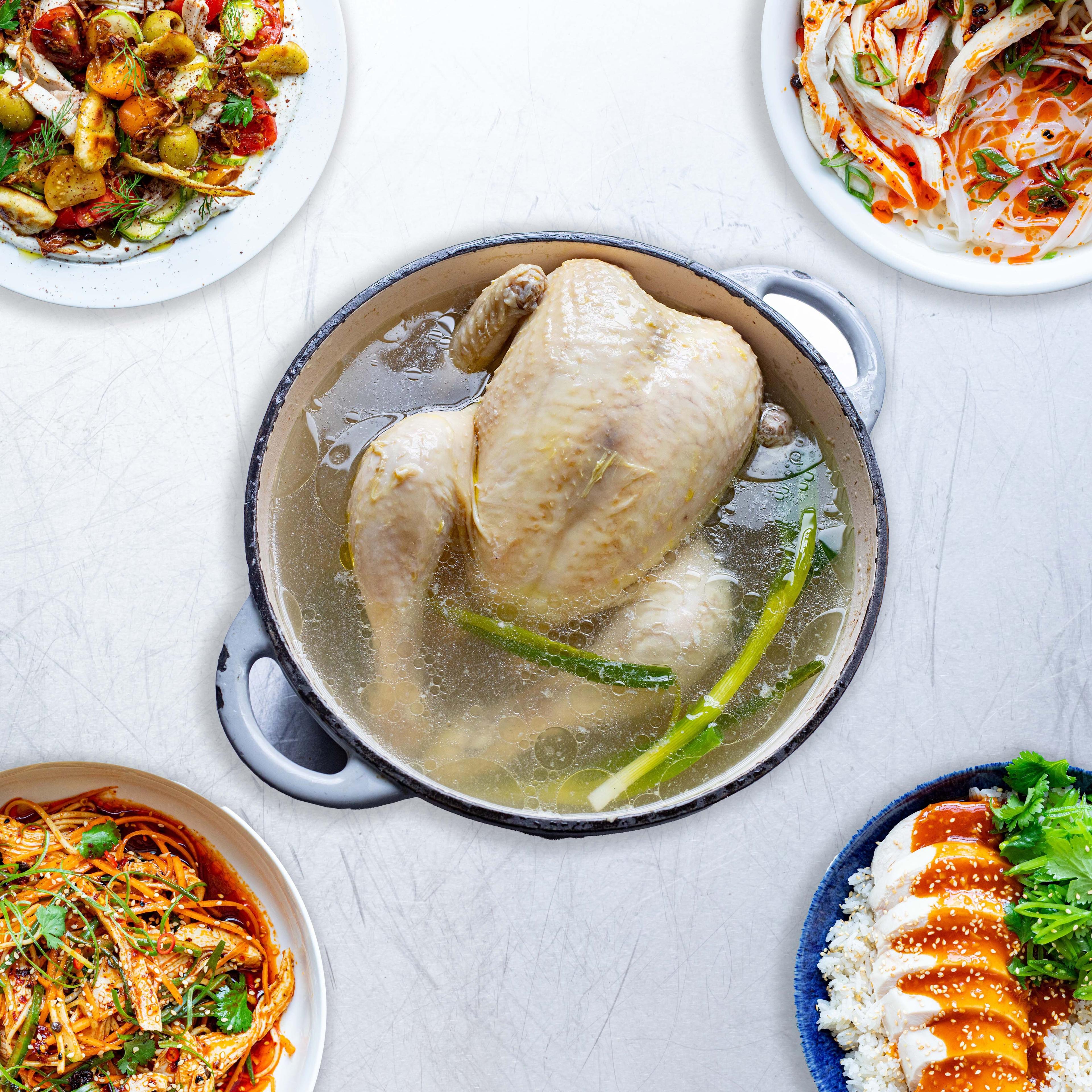 Batch Poached Chicken Ginger Broth