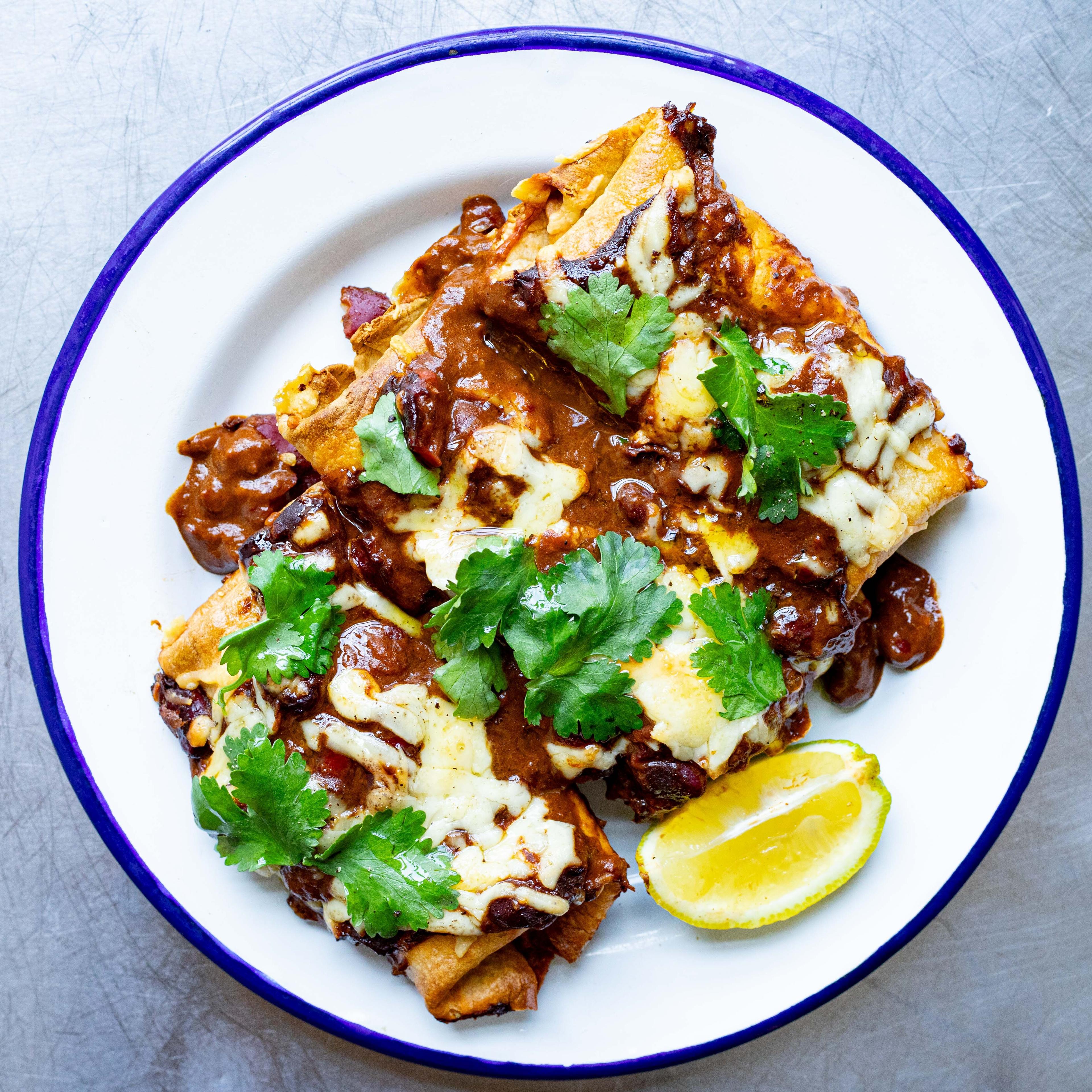 Beany Corn Cheese Chilli Enchiladas