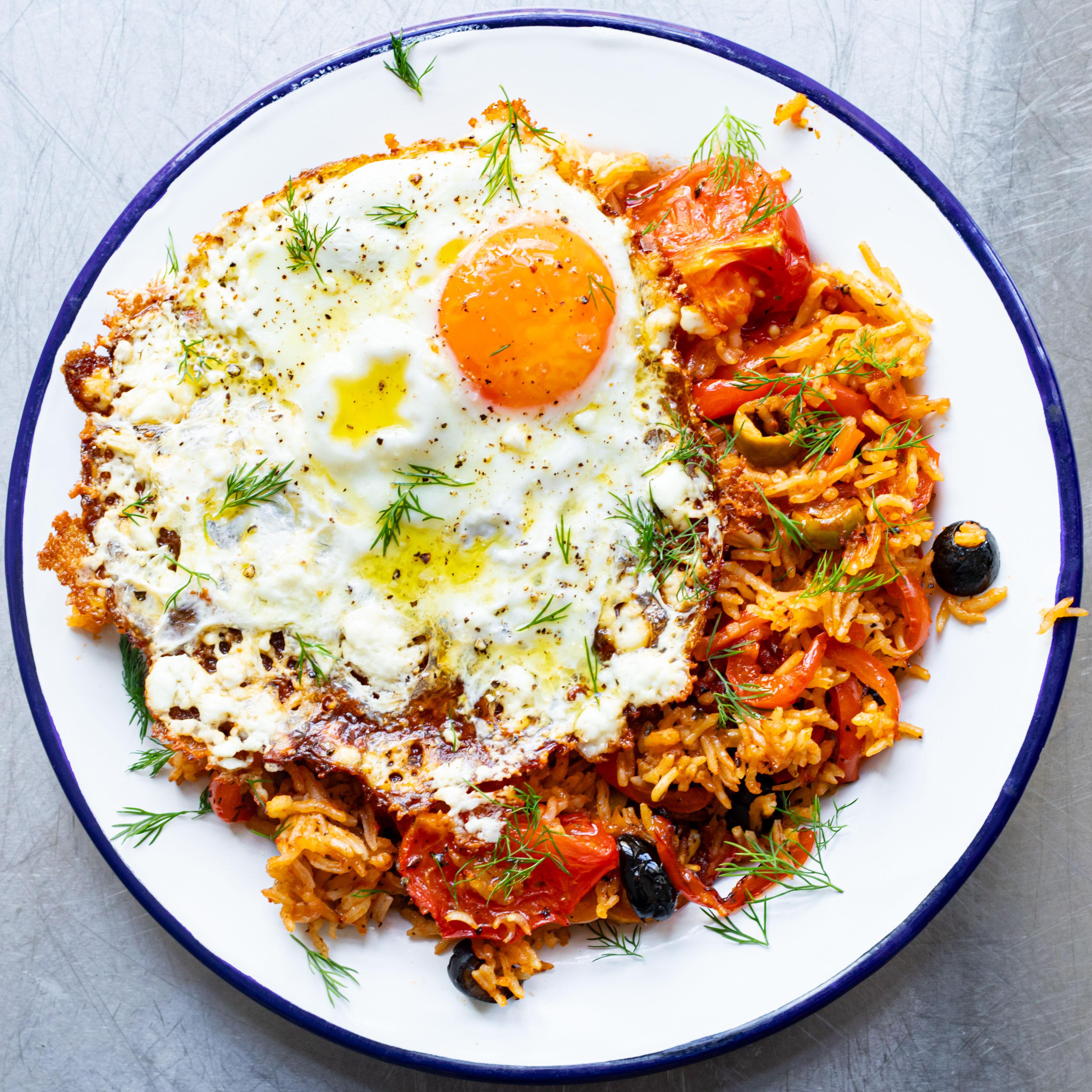 Feta Fried Egg Tomato Rice