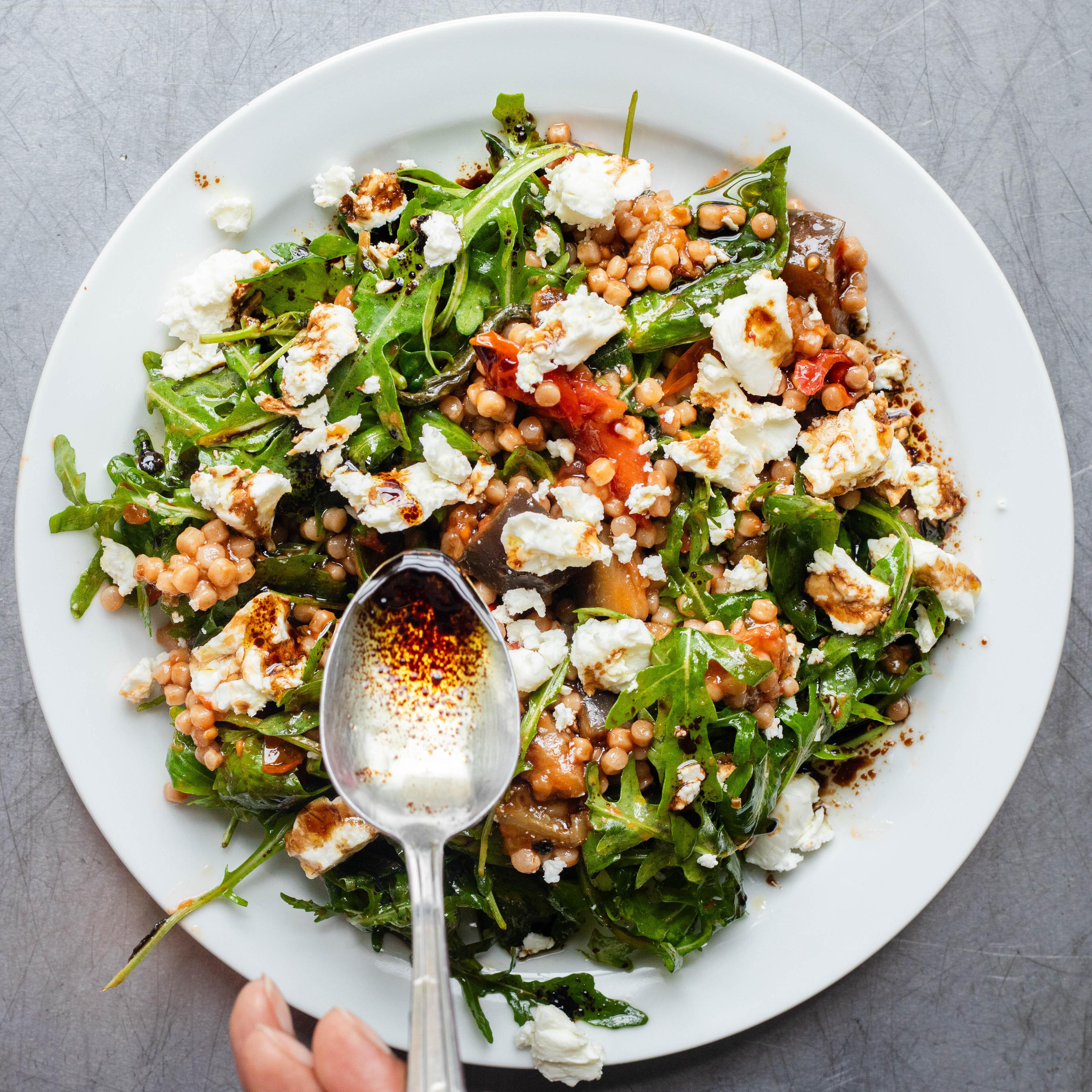 Giant Couscous Aubergine Salad