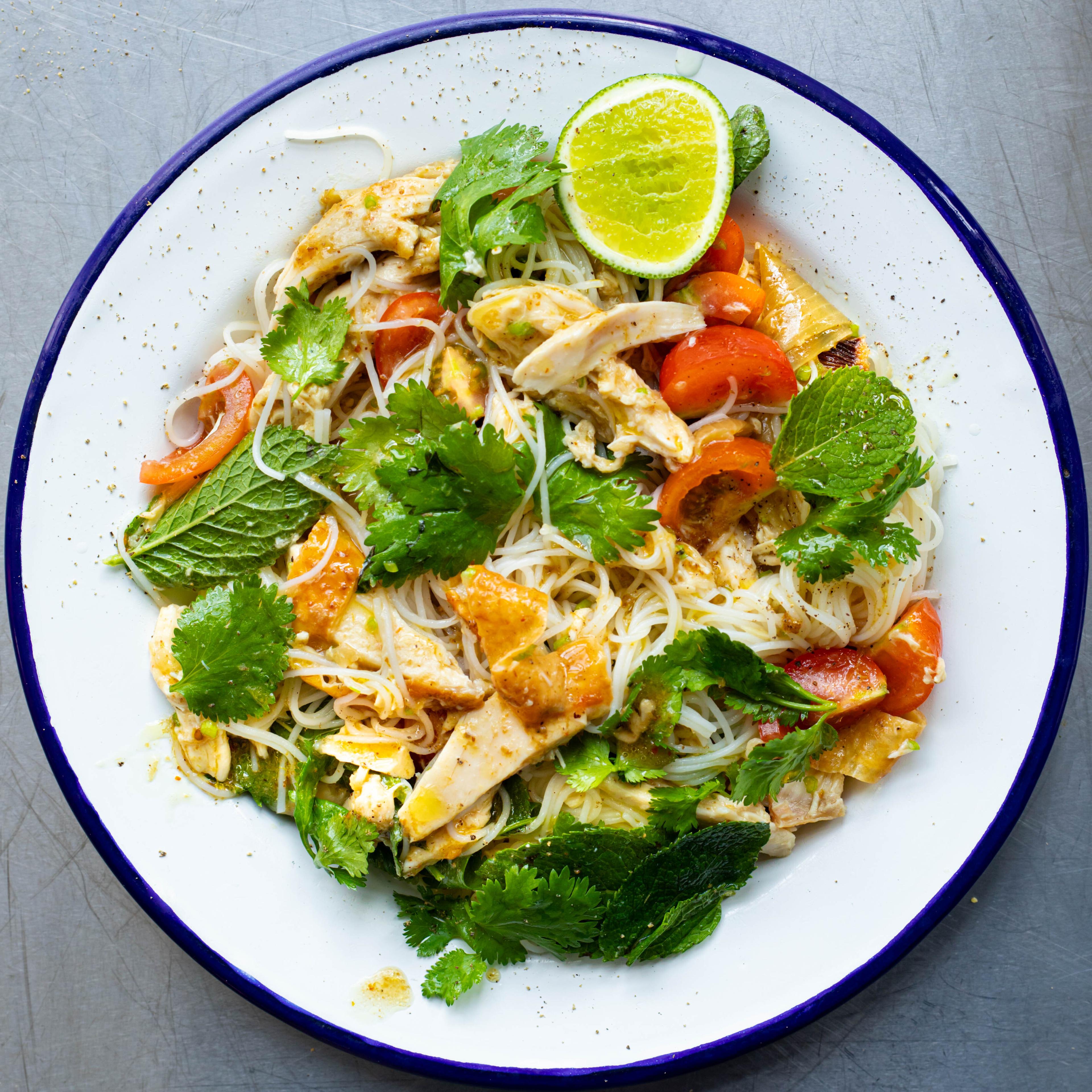 Herby Curried Chicken Noodle Salad