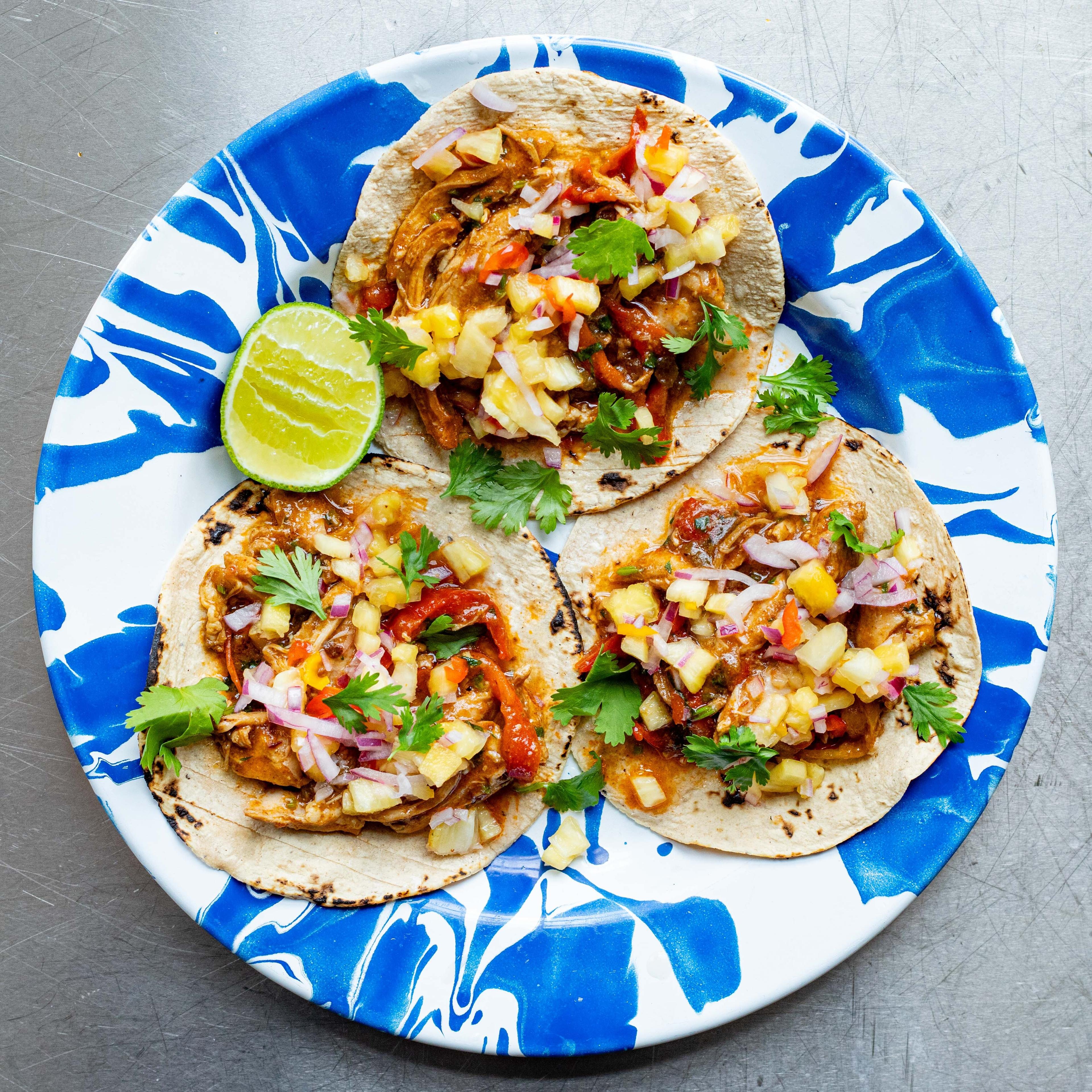 Pulled Chipotle Chicken Pineapple Tacos