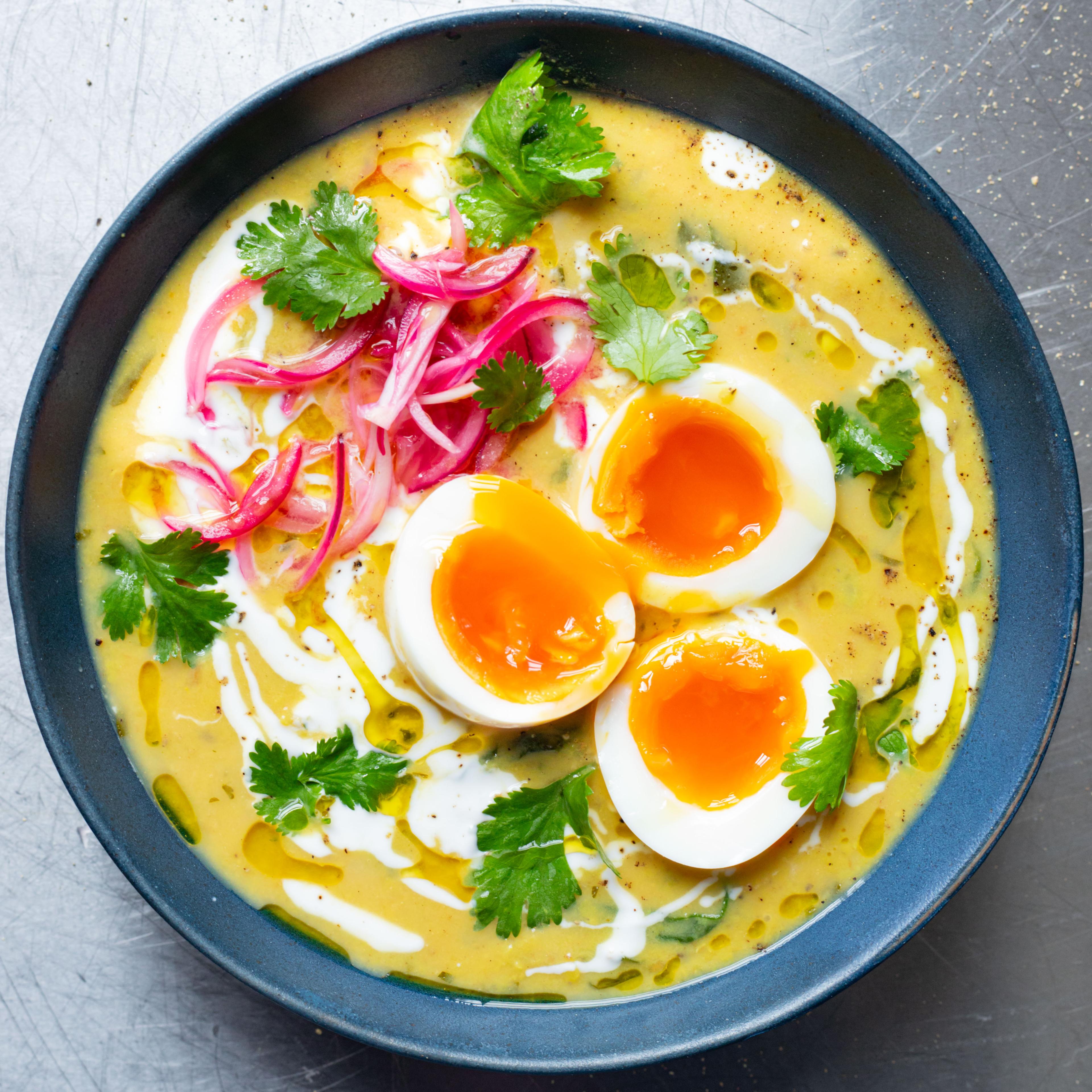Zingy Coconut Dal Greens Soup