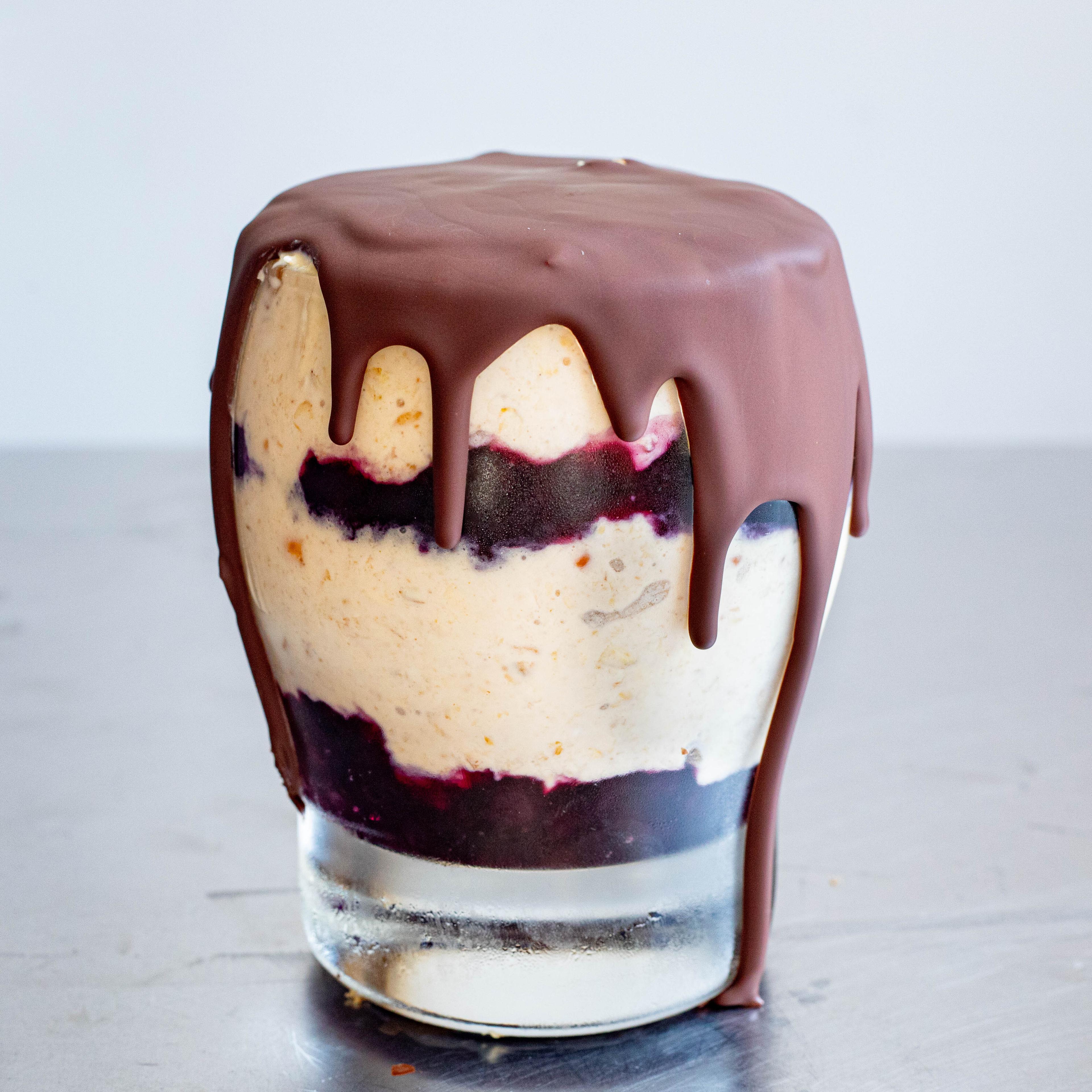 PBJ Overnight Oats with a Chocolate Smash Lid
