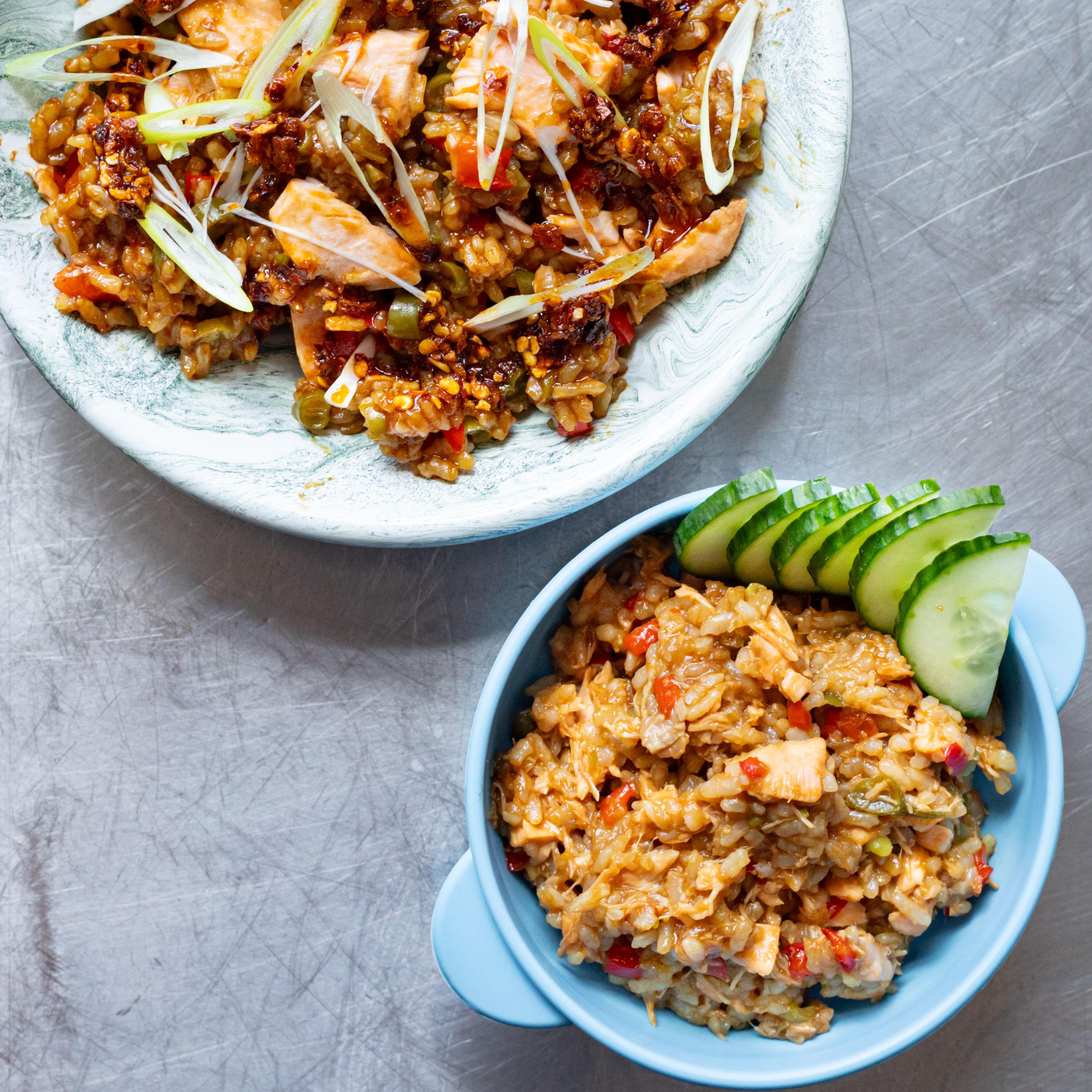 Sticky Soy Salmon Rice