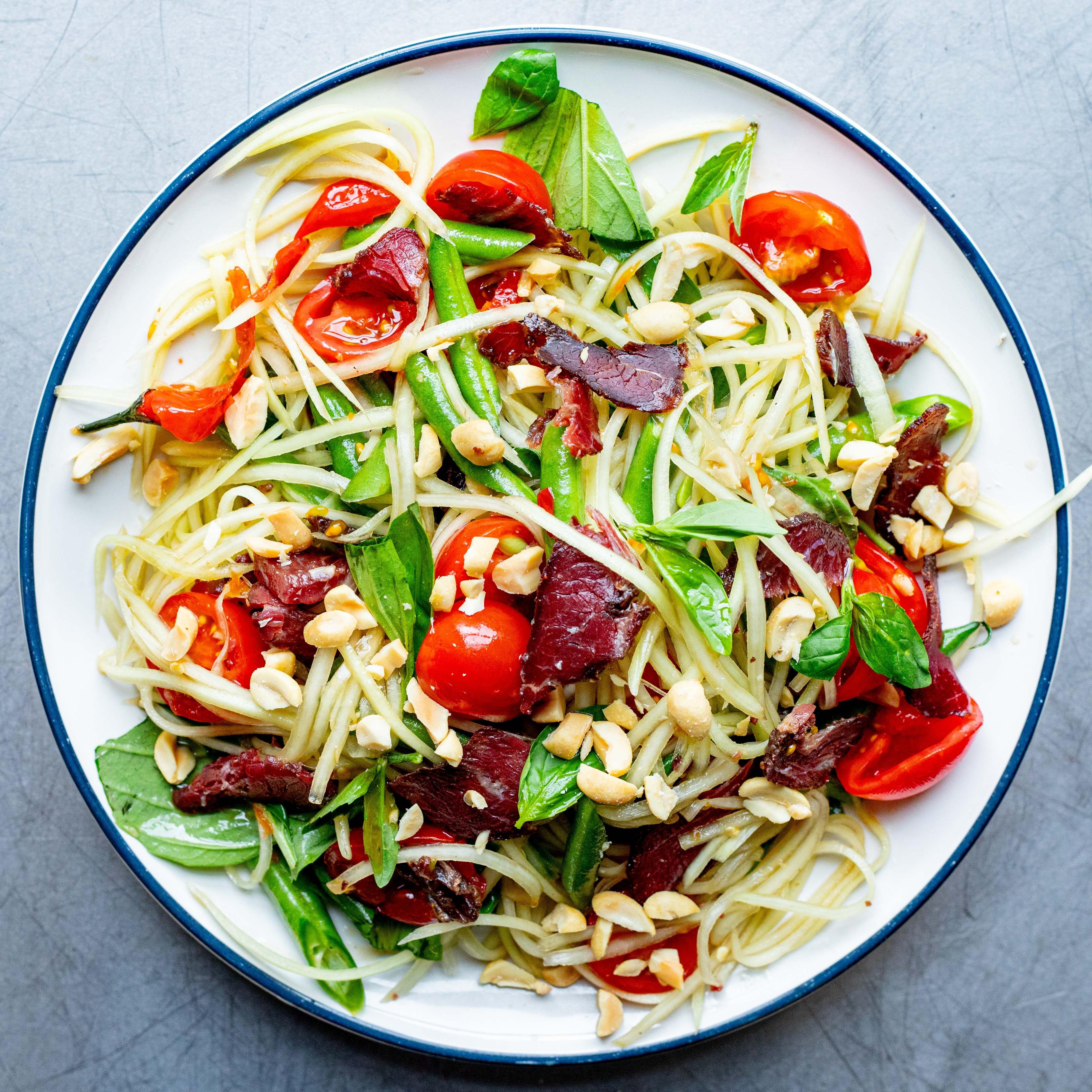 Vietnamese Beef Jerky Papaya Salad