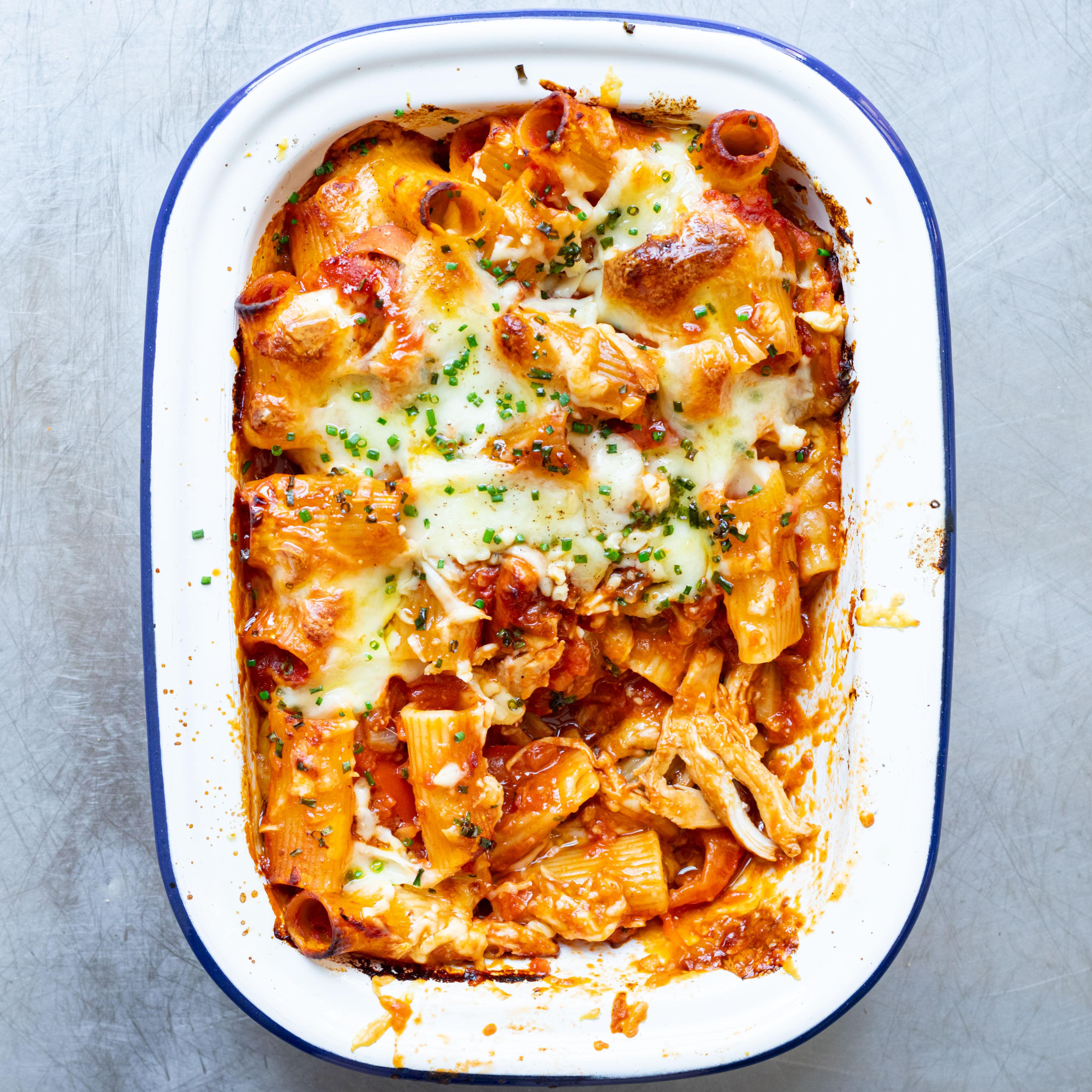 Juicy Chipotle Chicken Pasta Bake
