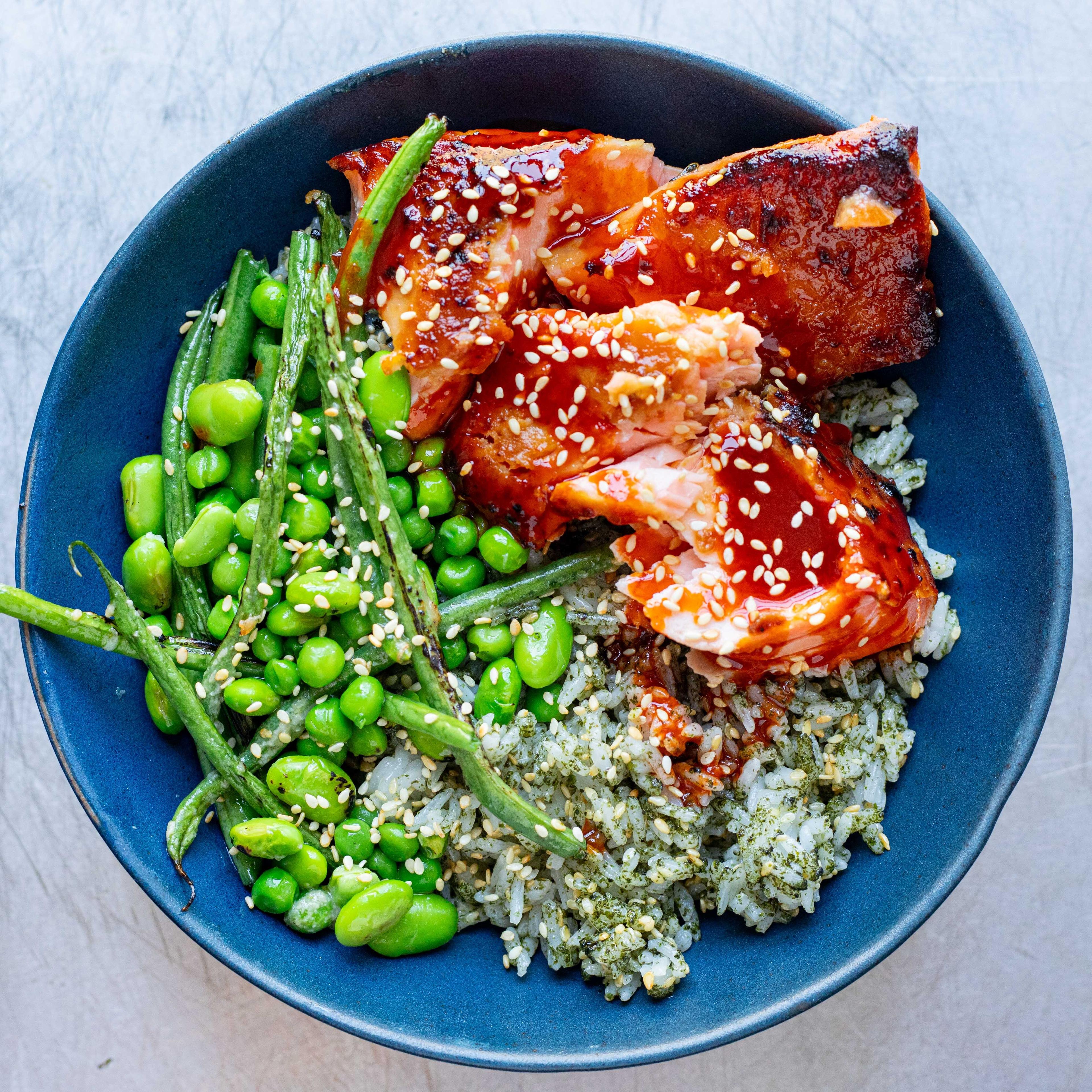 Miso Gochujang Salmon Nori Rice