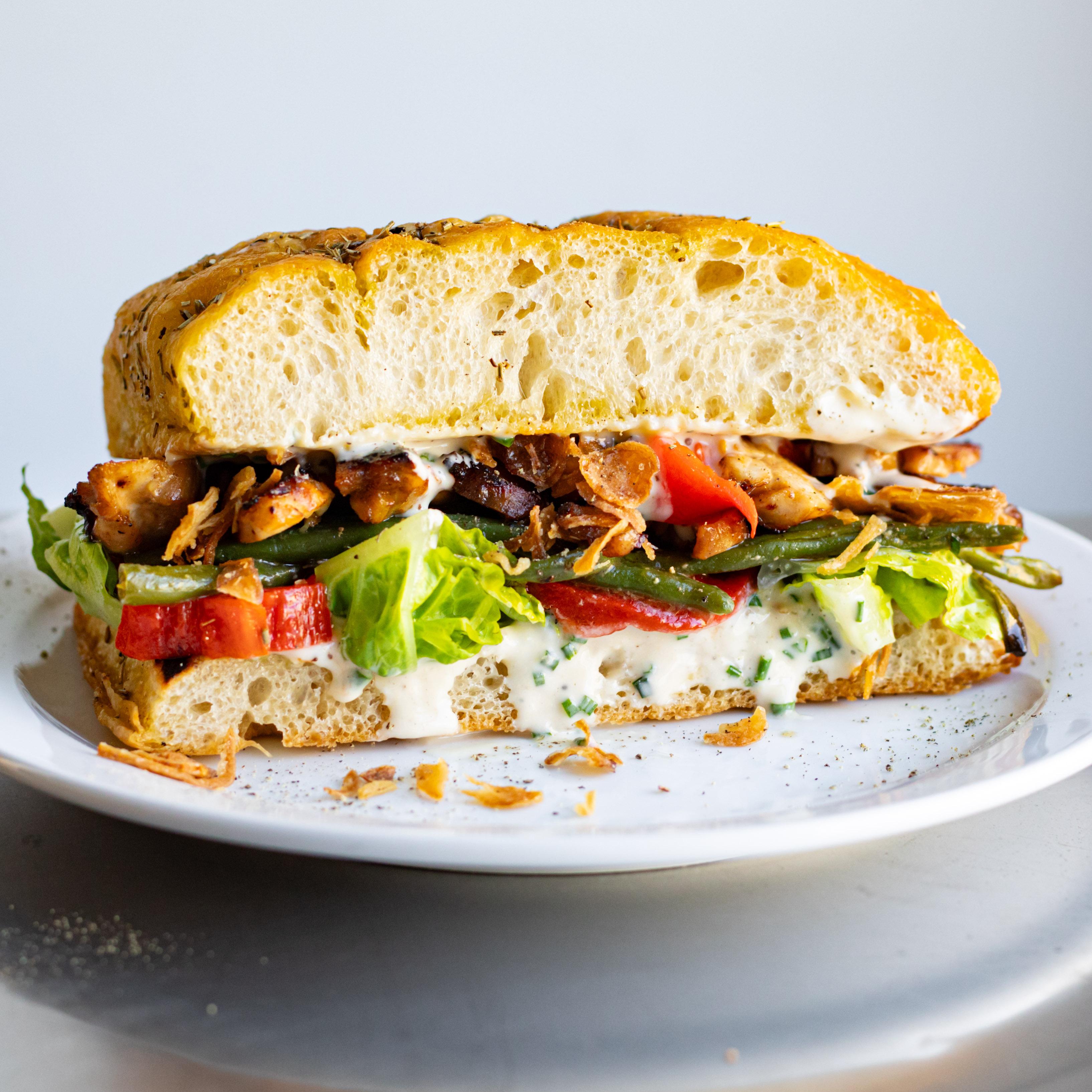 Sticky Soy Chicken Sandwich with Miso Mayo
