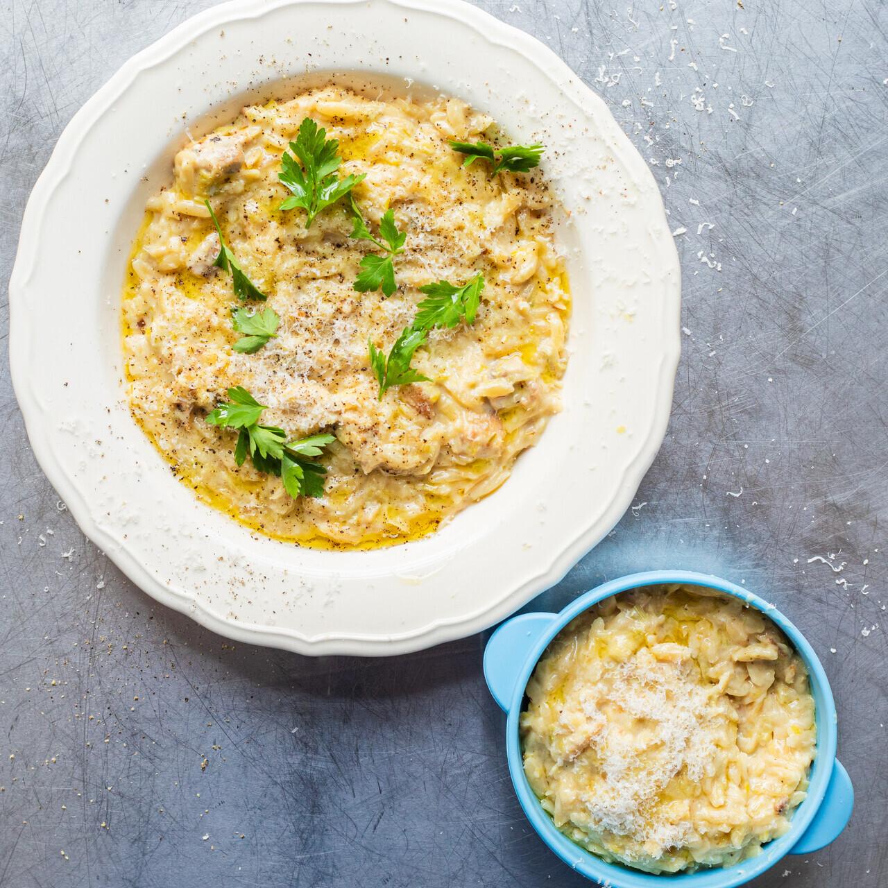 Baked Chicken Leek Orzo