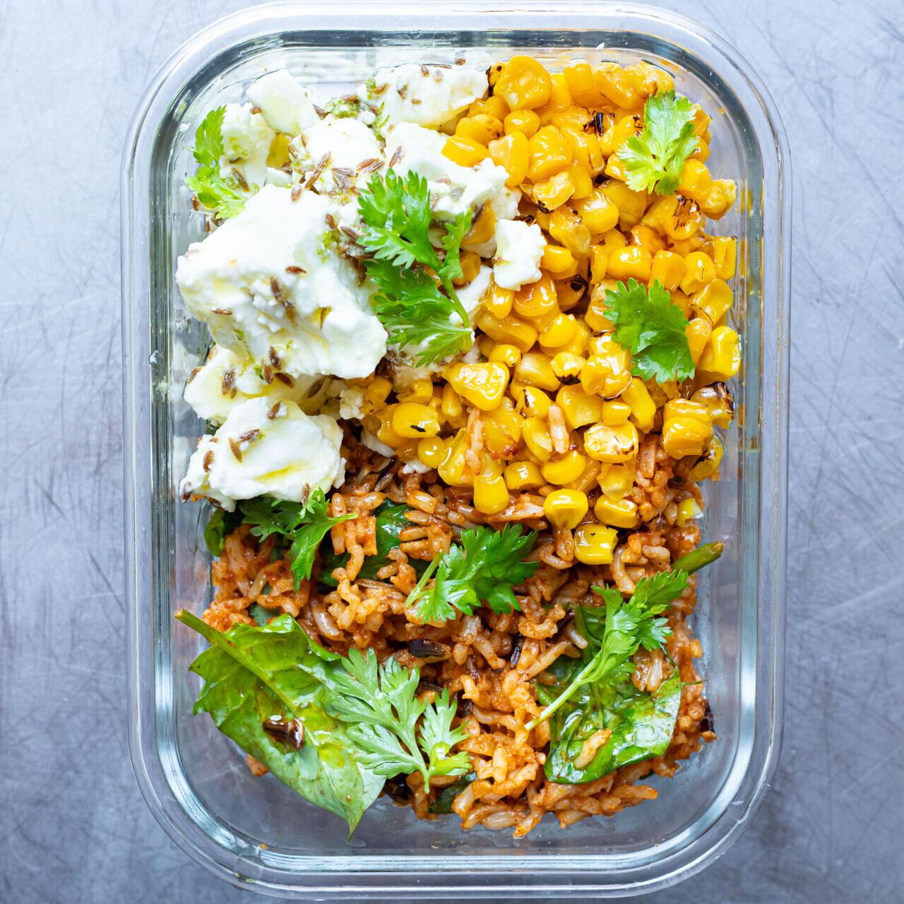 Chipotle Roast Corn Marinated Feta Wild Rice Salad
