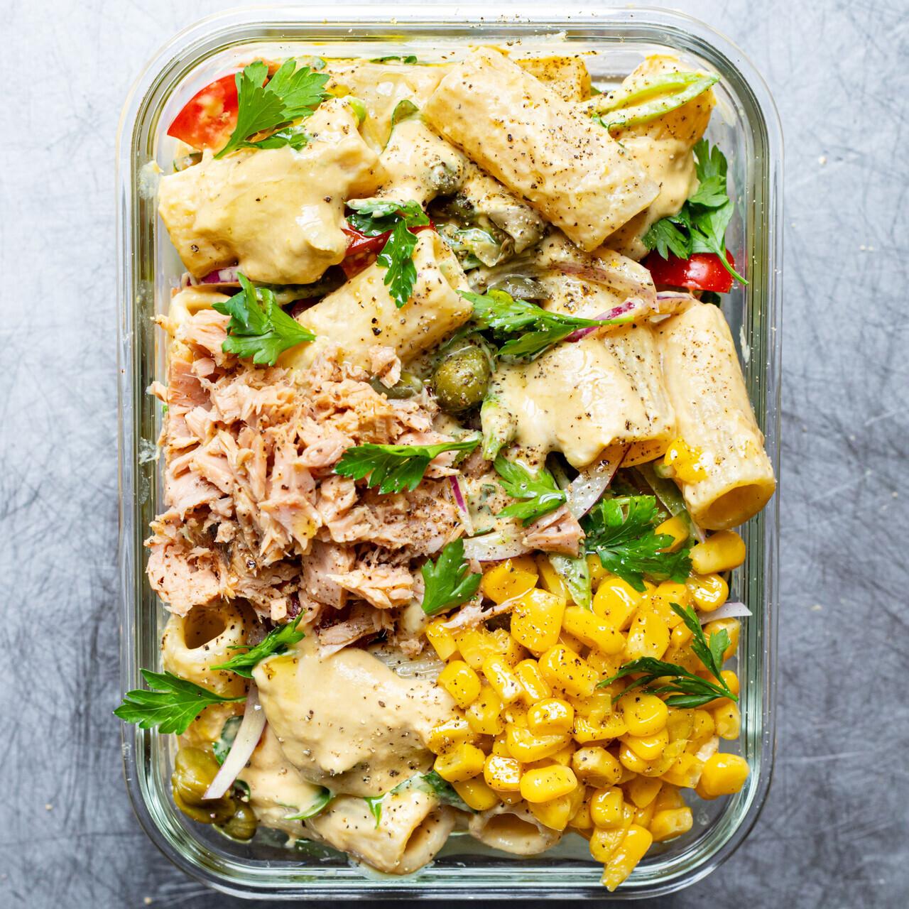Lunch Box Tuna Sweetcorn Tonnato Pasta Salad