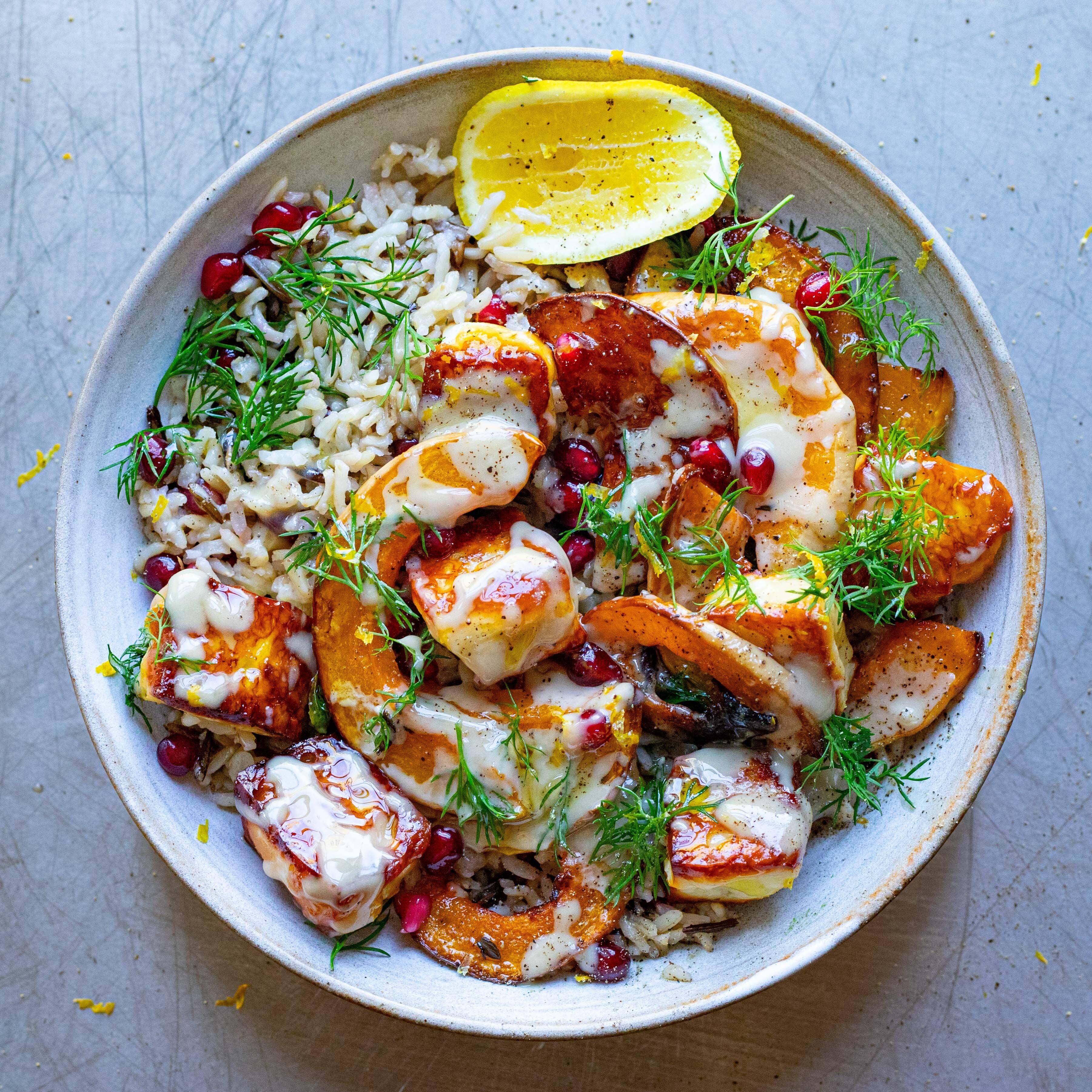 Roasted Squash and Wild Rice Bowl