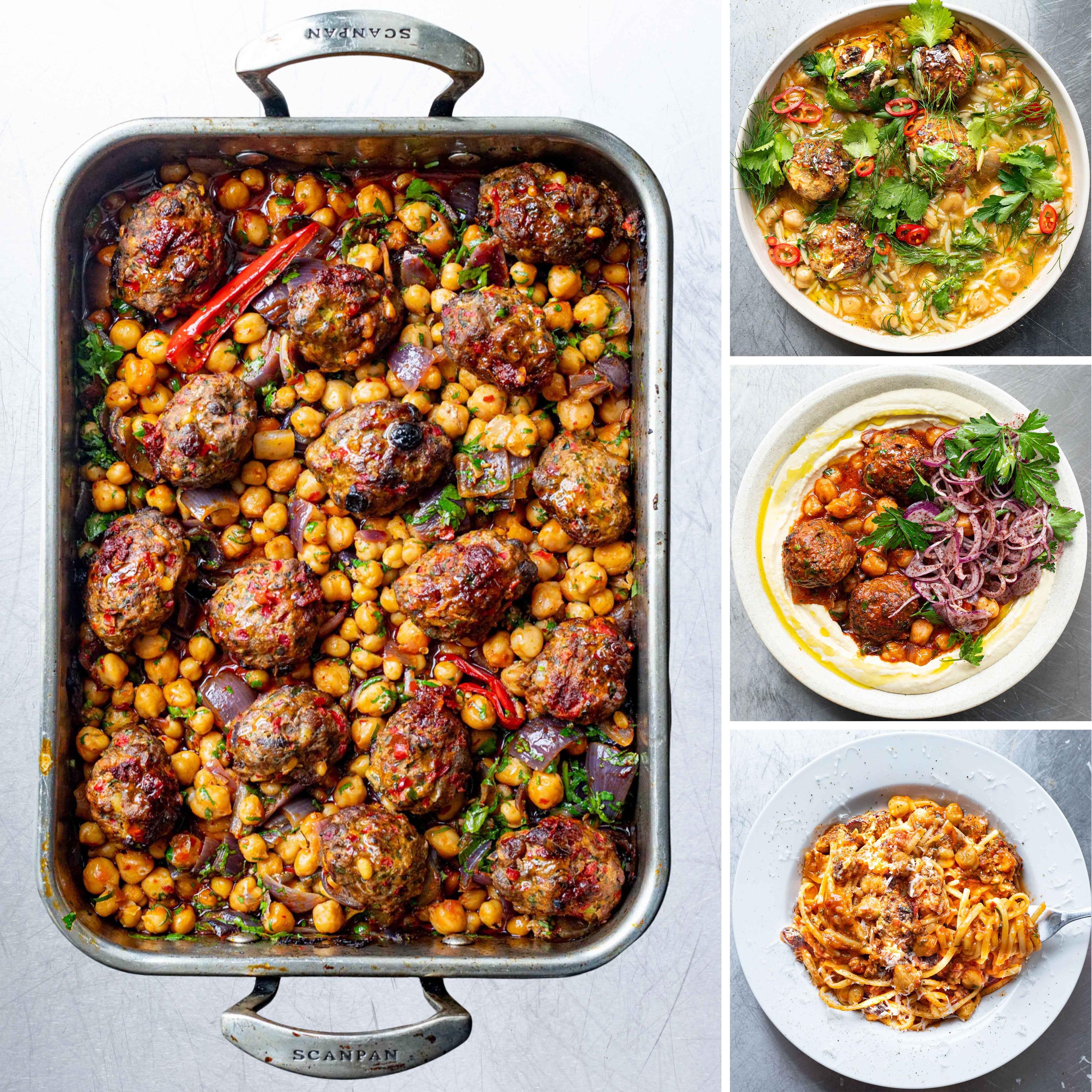 Spicy Lamb Meatball Traybake