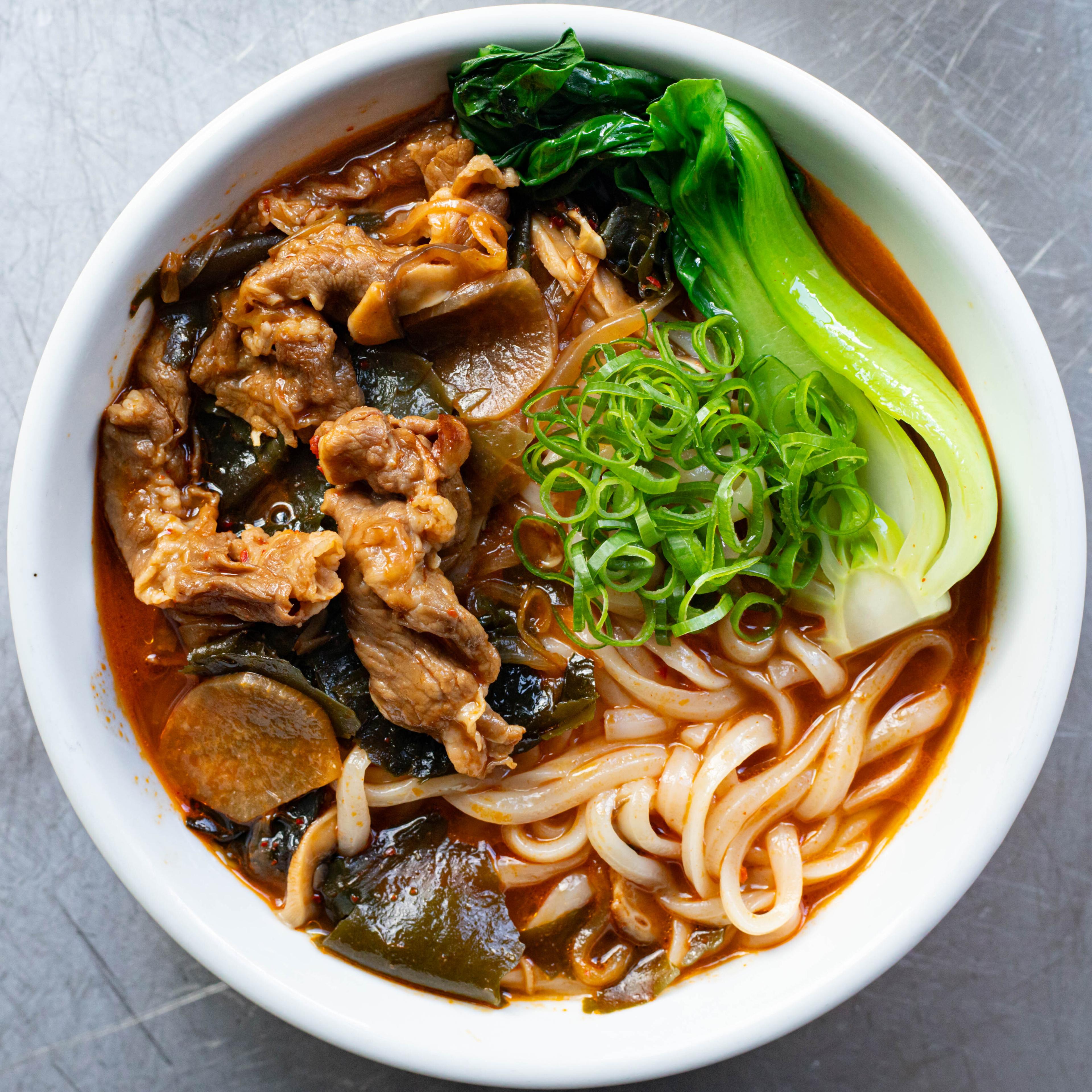 Spicy Miso Beef Udon Noodle Soup