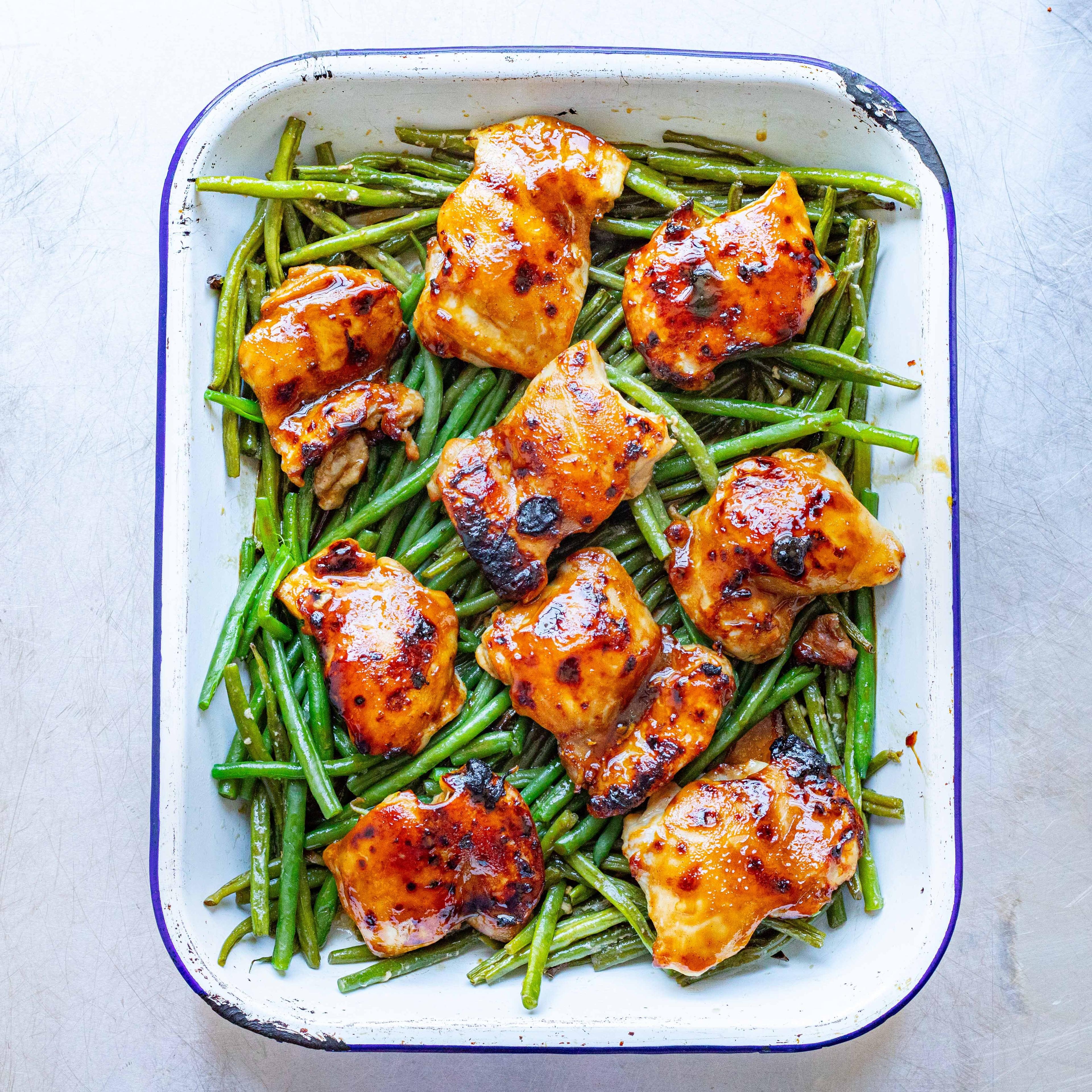 Sticky Soy Ginger Garlic Chicken Traybake Recipe